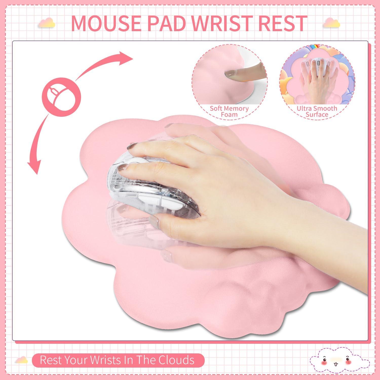 Alfombrilla de Juego Ergonómica MANBASNAKE 5 en 1 Rosa