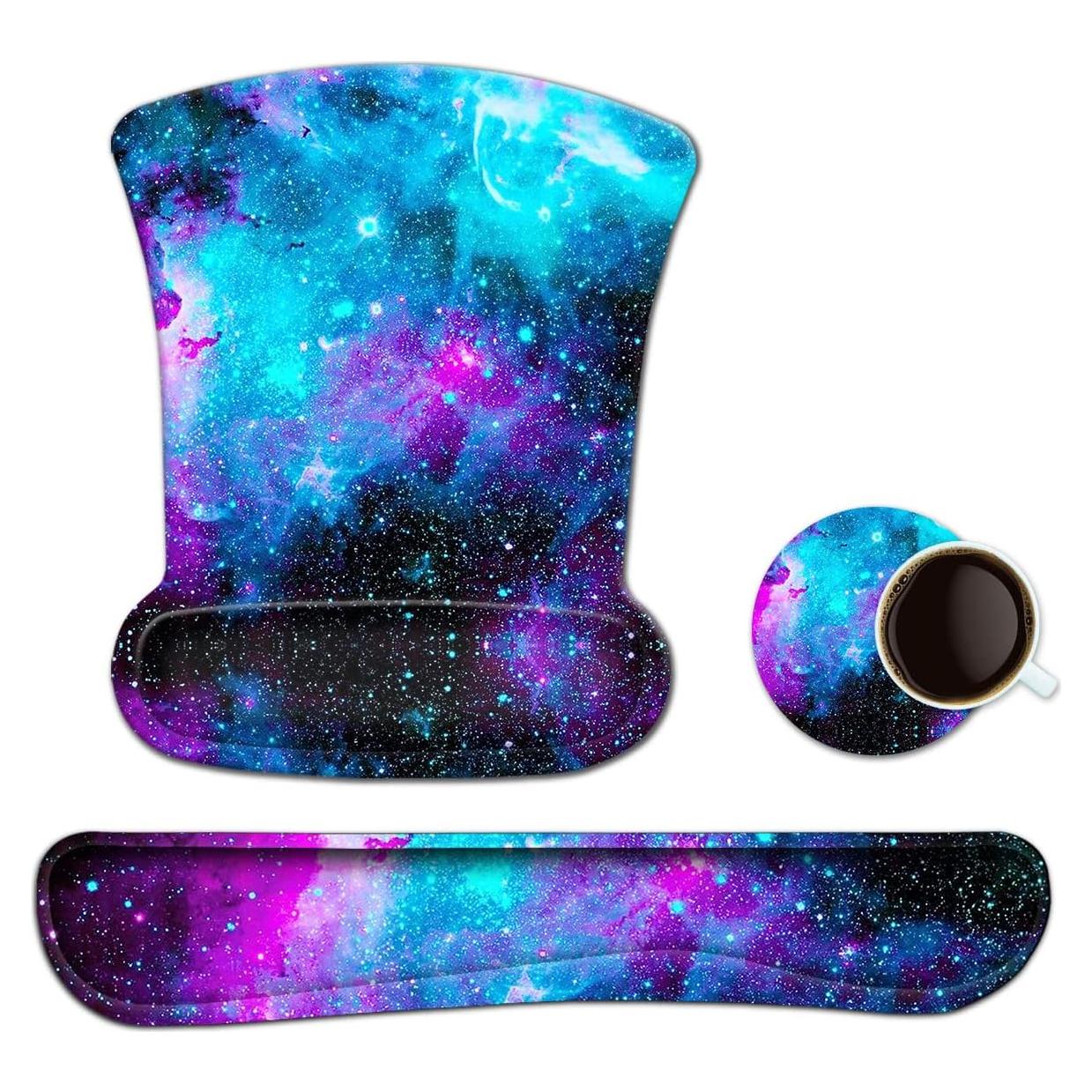 ToLuLu Alfombrilla de Ratón y Reposamuñecas Ergonómico Nebulosa