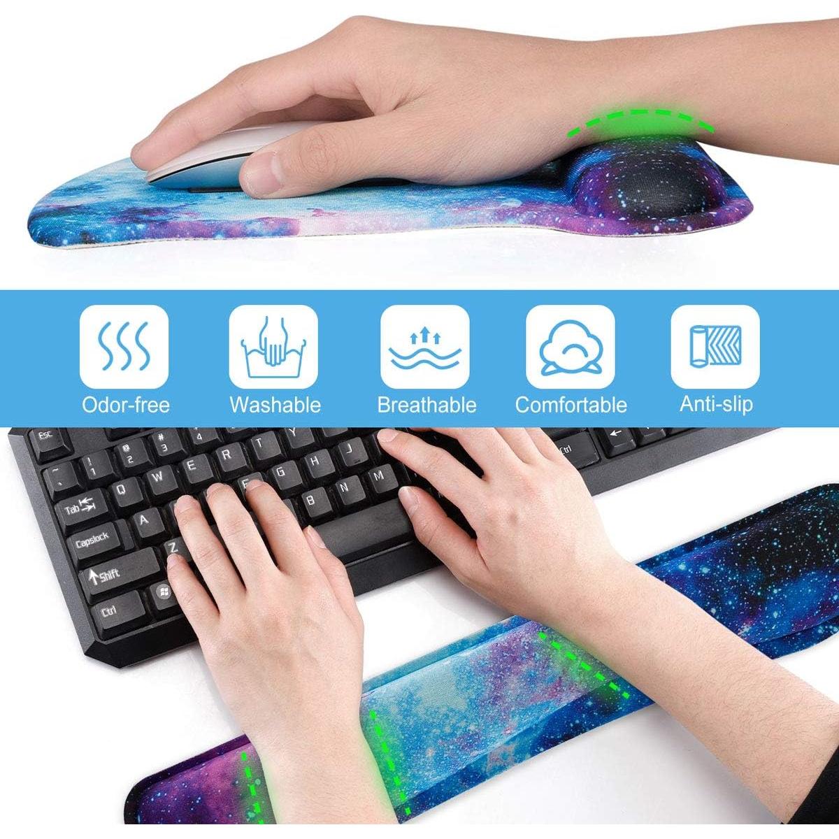 ToLuLu Alfombrilla de Ratón y Reposamuñecas Ergonómico Nebulosa