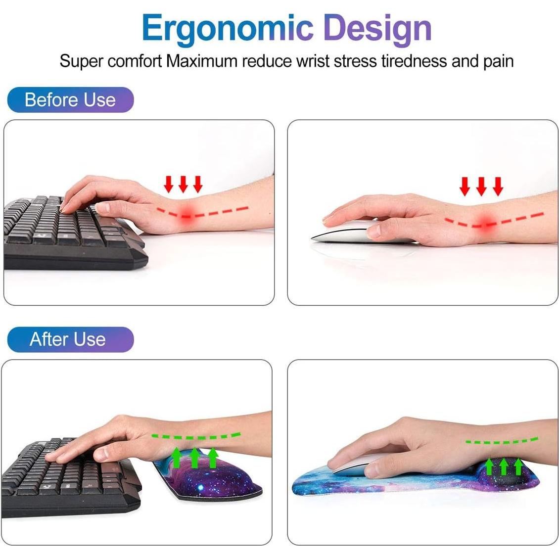 ToLuLu Alfombrilla de Ratón y Reposamuñecas Ergonómico Nebulosa