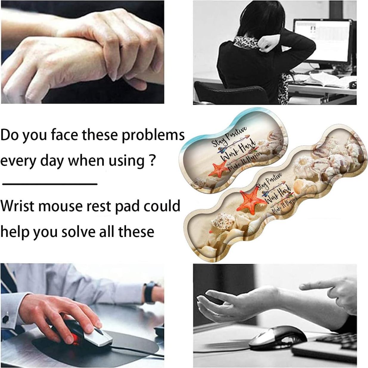 Combo 5 Piezas Reposamuñecas ZHUHEHEAH Alivio Dolor