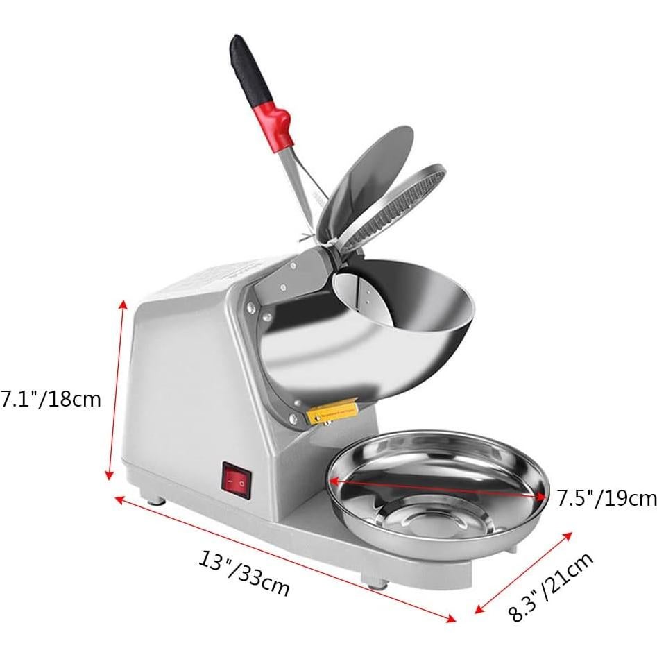 Yahpetes Máquina de Hielo Raspado 84,82 kg/h Doble Cuchilla