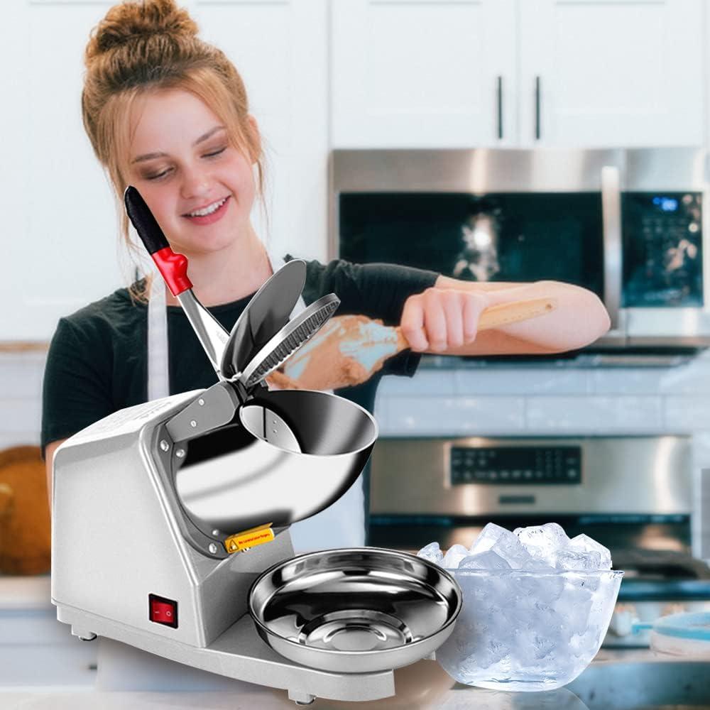 Yahpetes Máquina de Hielo Raspado 84,82 kg/h Doble Cuchilla