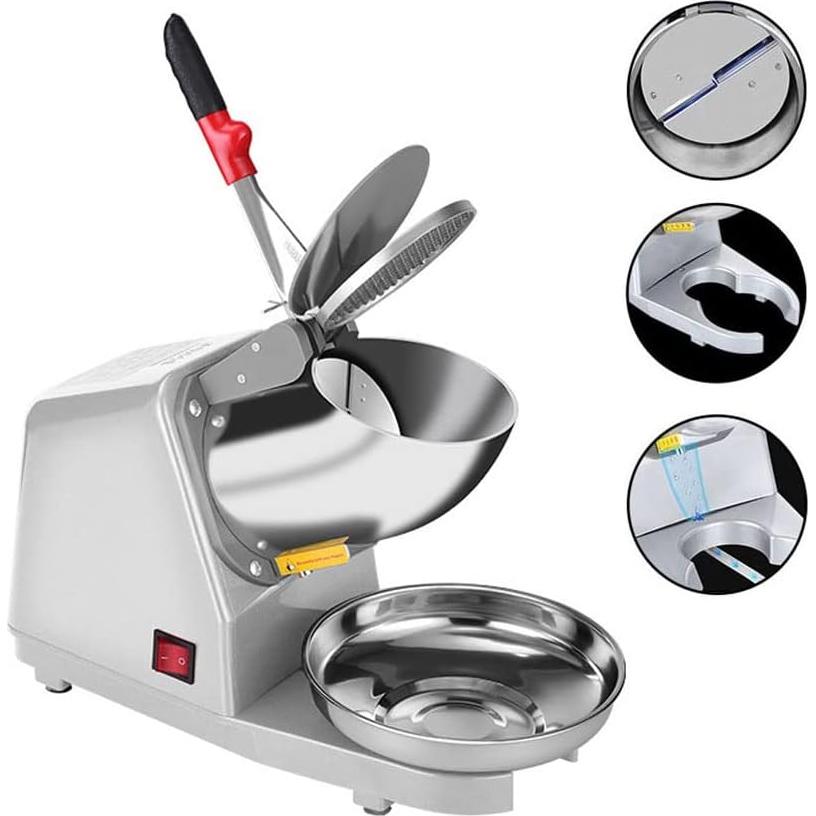 Yahpetes Máquina de Hielo Raspado 84,82 kg/h Doble Cuchilla