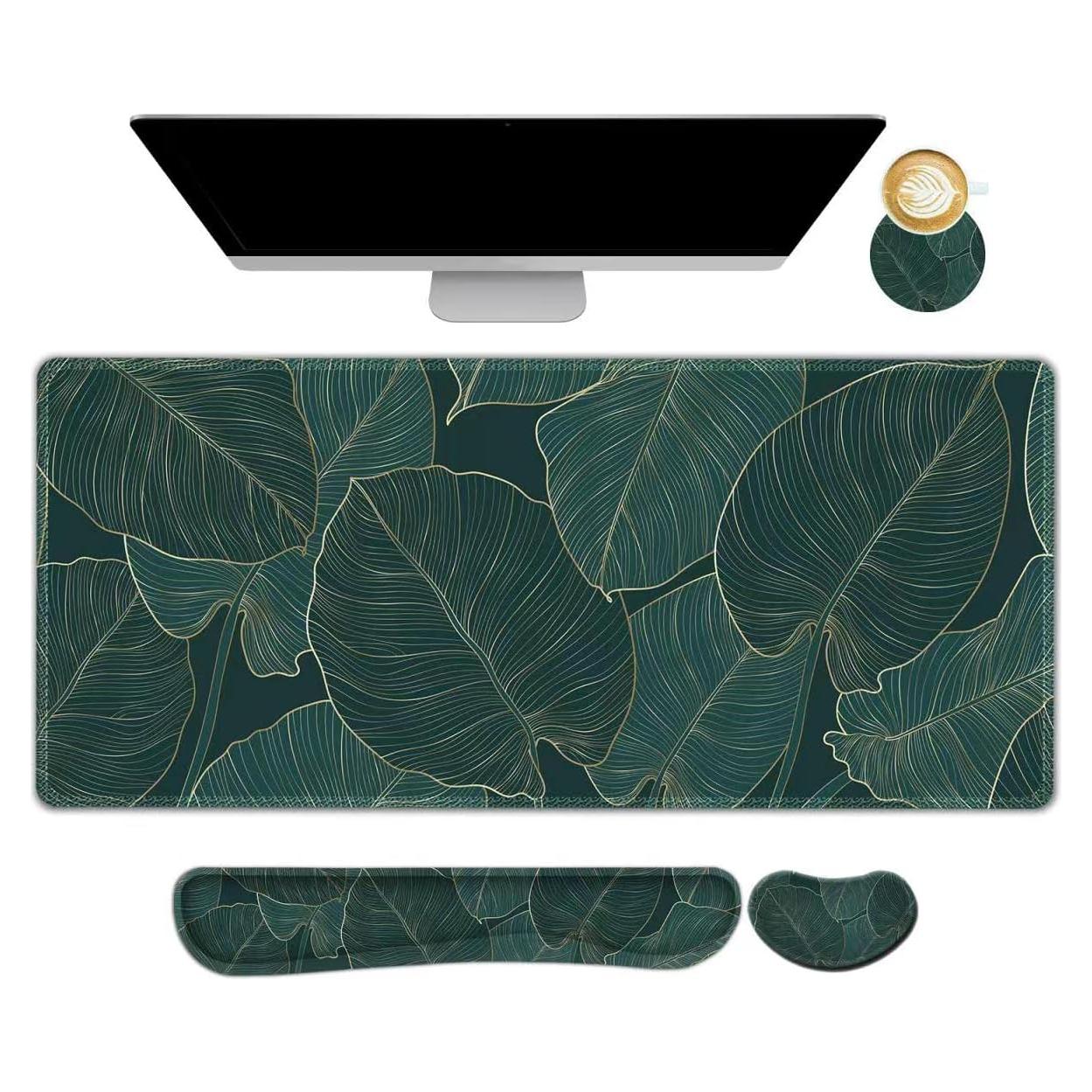 DINKY Conjunto Alfombrilla Teclado y Ratón Ergonómico 4 Pcs