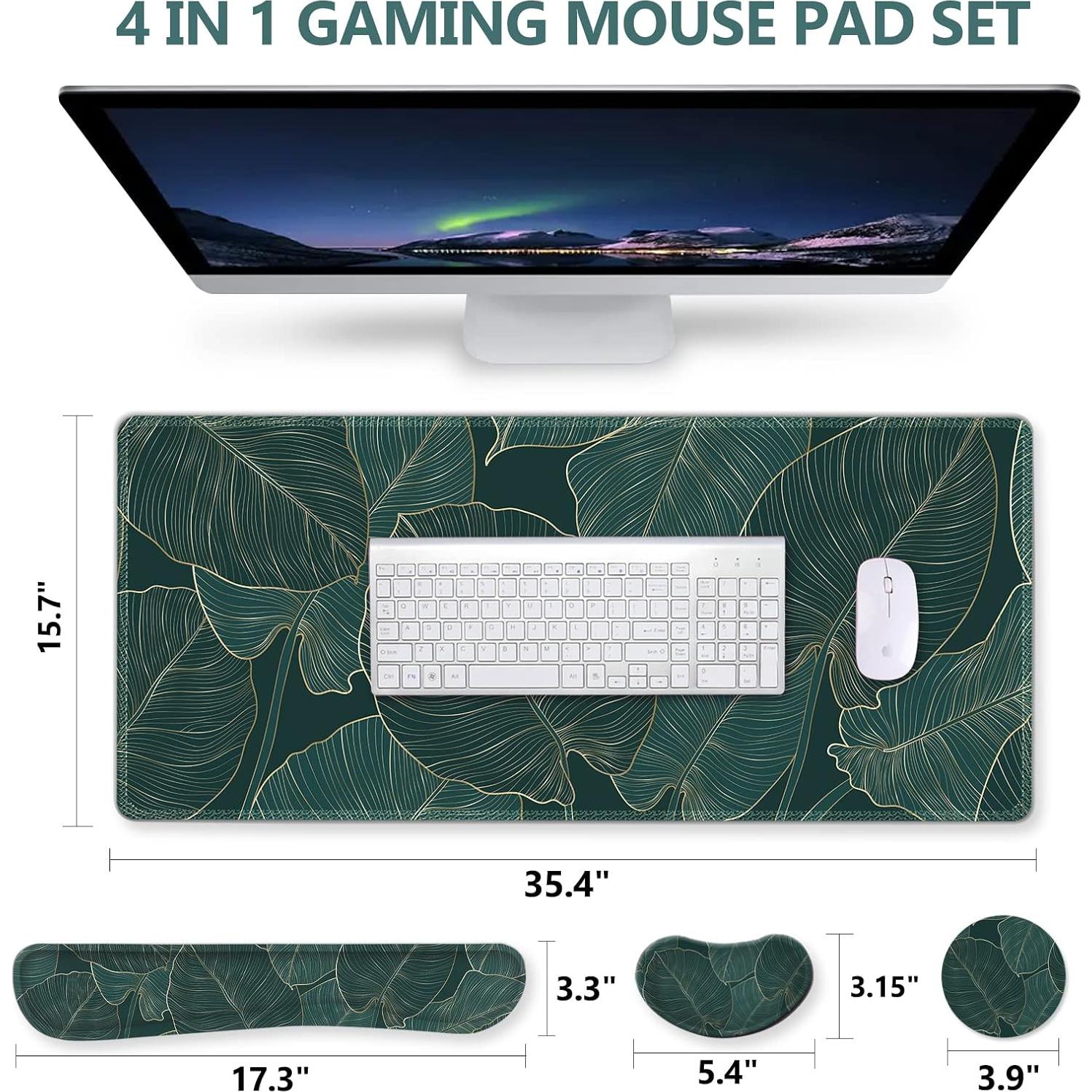 DINKY Conjunto Alfombrilla Teclado y Ratón Ergonómico 4 Pcs