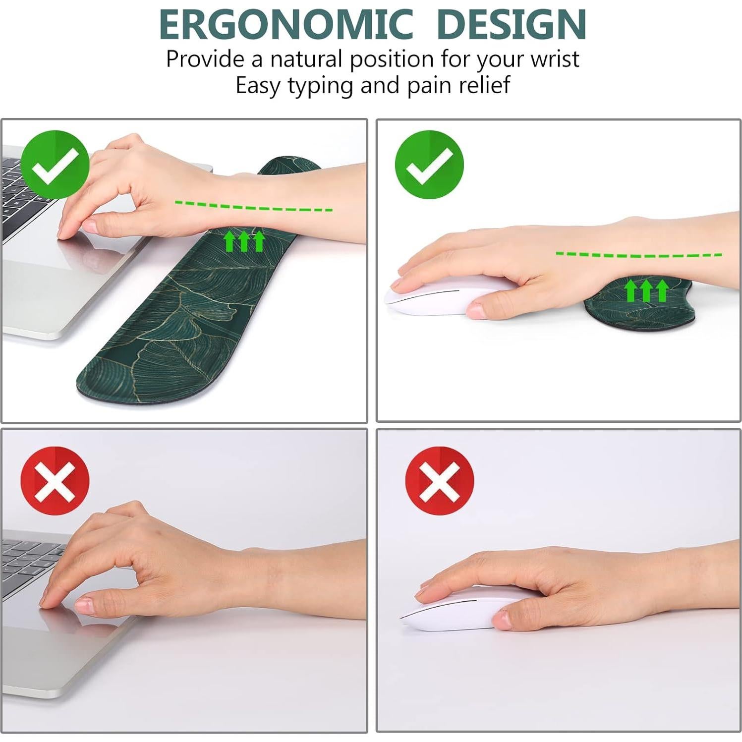 DINKY Conjunto Alfombrilla Teclado y Ratón Ergonómico 4 Pcs