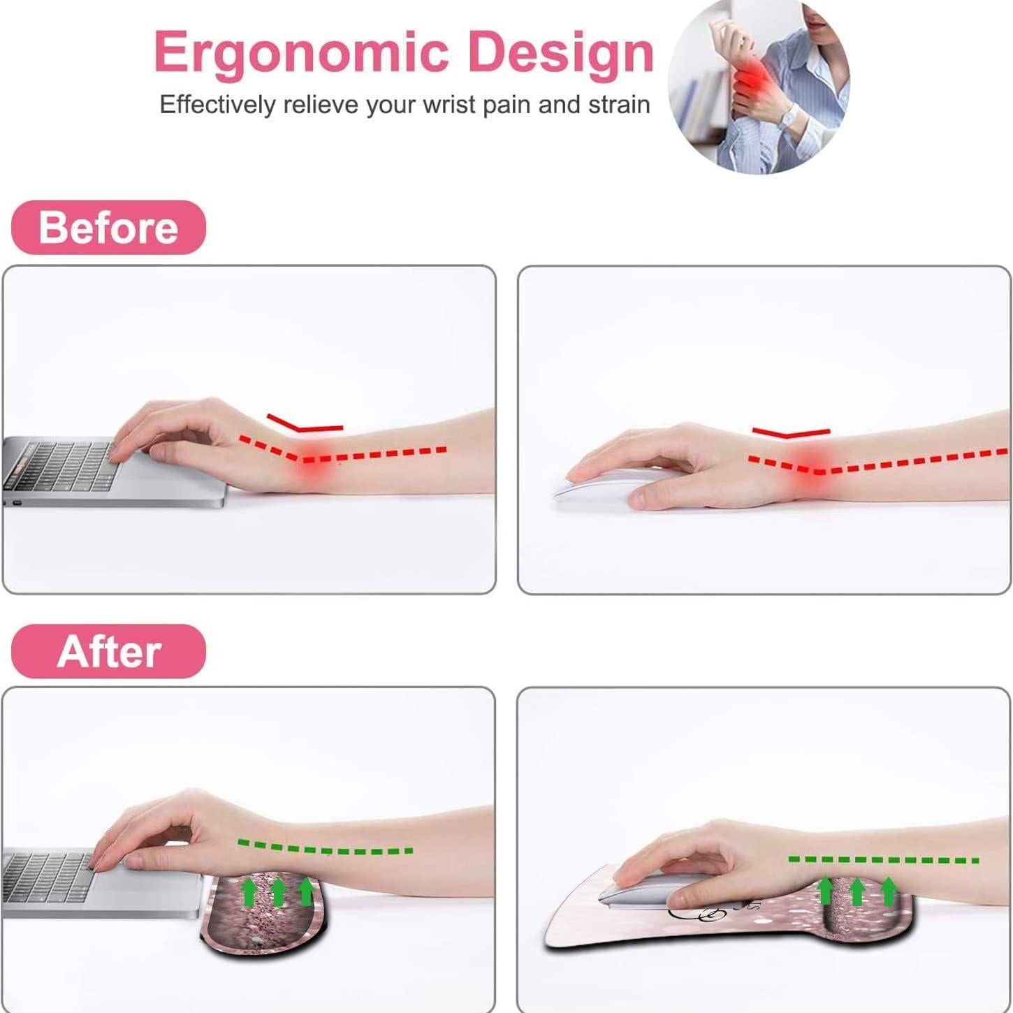 Juego de Mouse Pad y Reposamuñecas Ergonómico SOMFUAKA