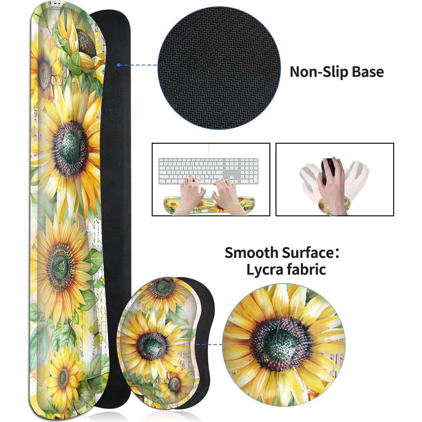 Conjunto Alfombrillas de Ratón Ergonómico JVGFYNKL Girasol