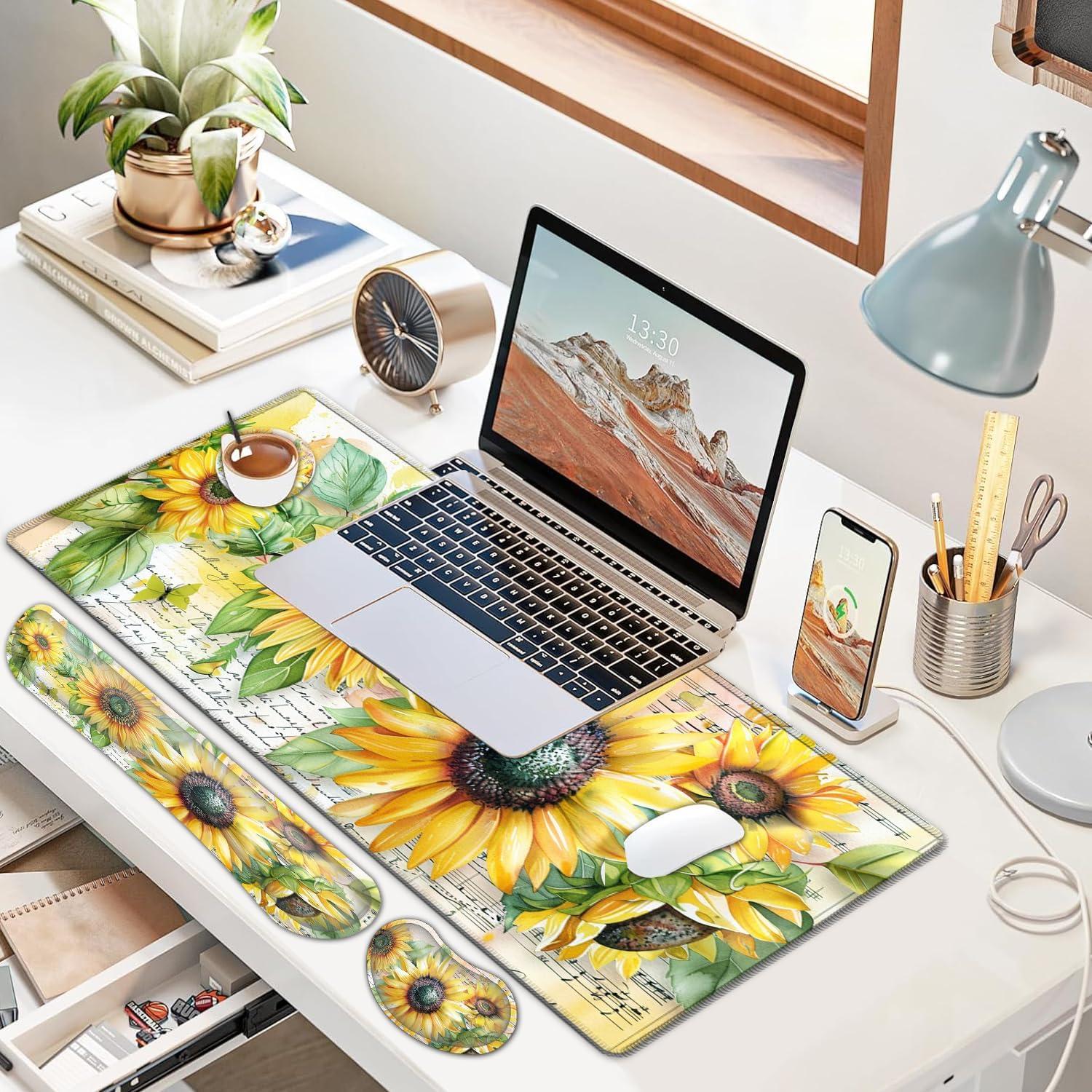 Conjunto Alfombrillas de Ratón Ergonómico JVGFYNKL Girasol