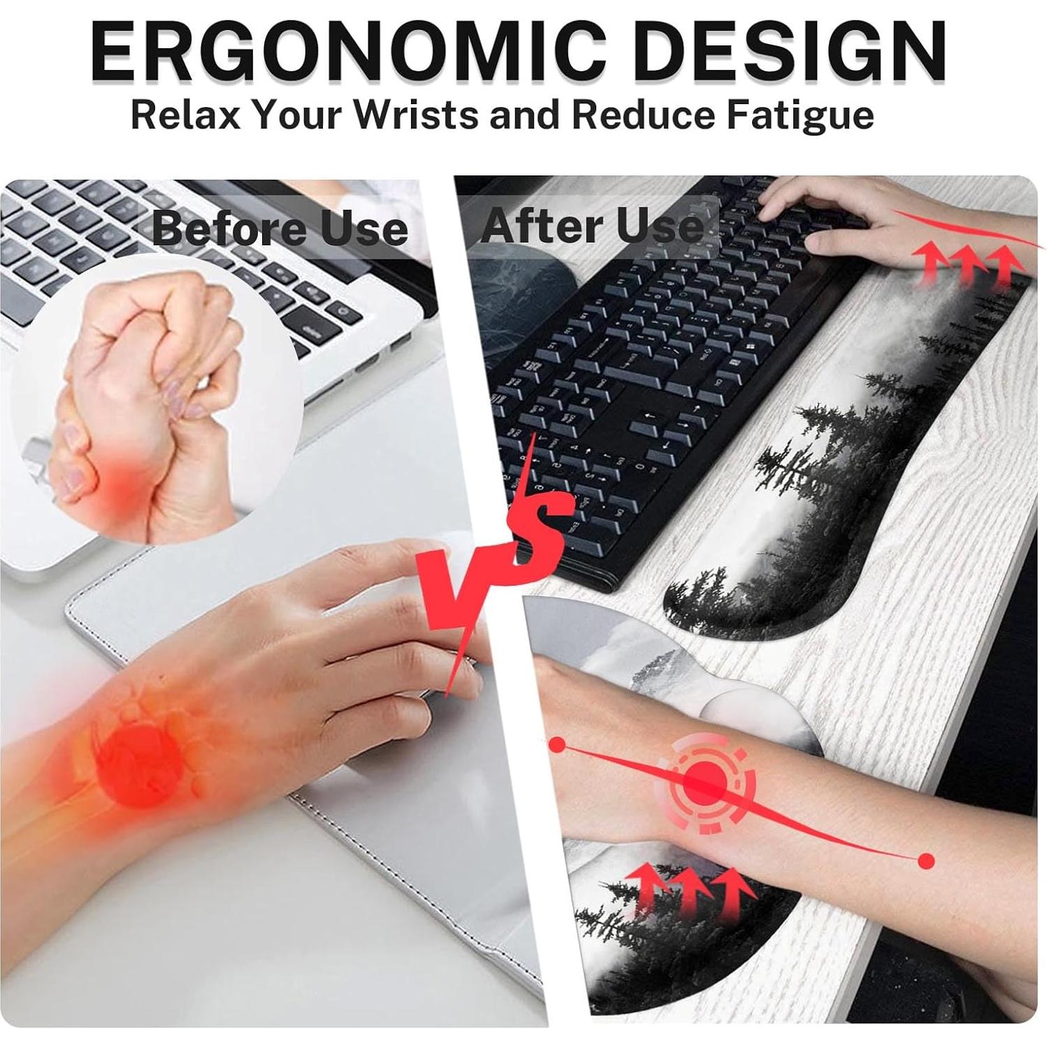 Juego de Alfombrilla de Escritorio Arttown 4 en 1 Ergonómico