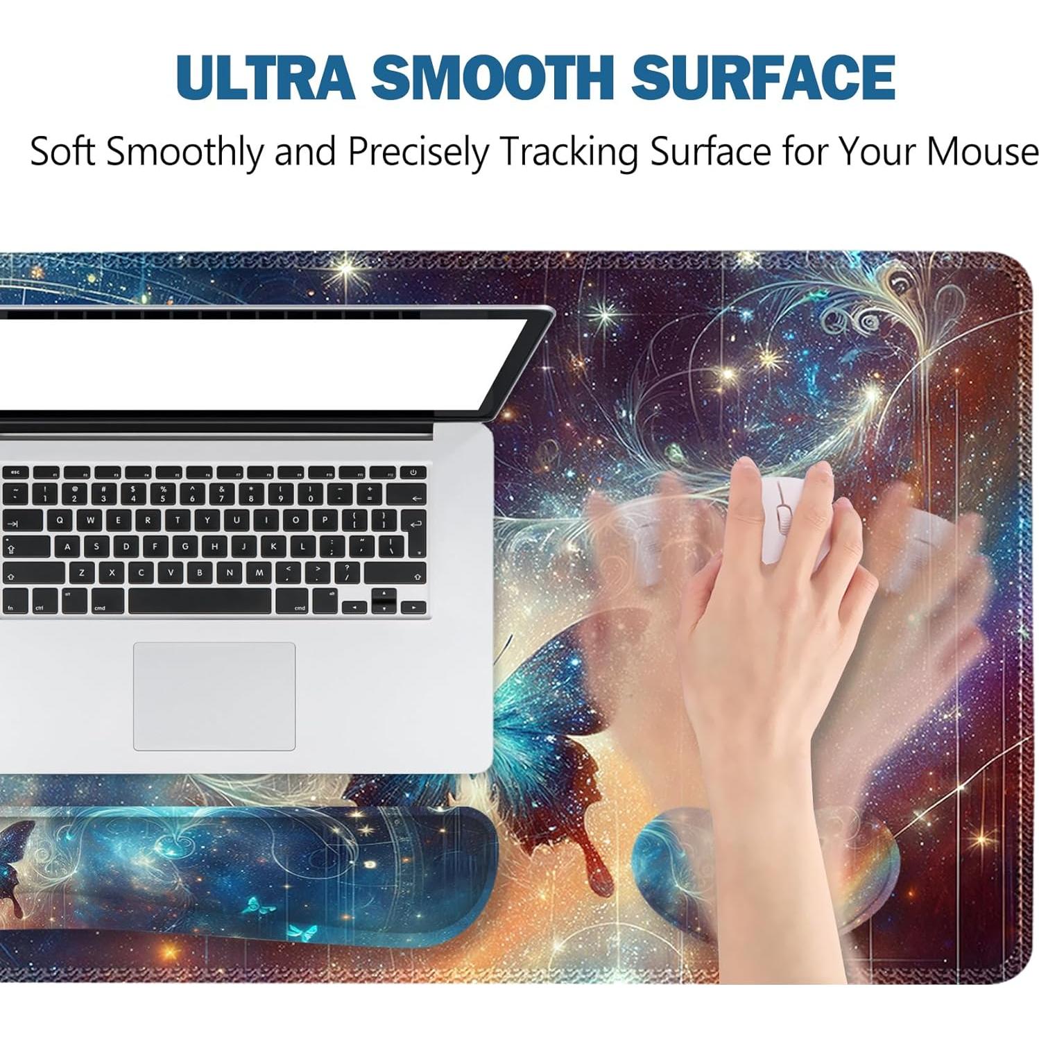 ToLuLu Set Alfombrilla de Ratón Ergonómica 4 en 1 Mariposa