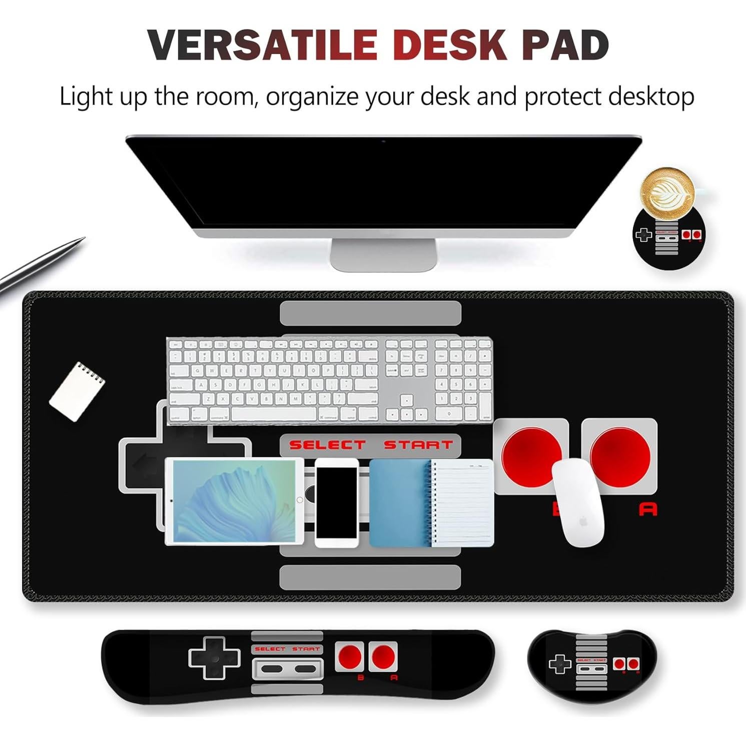 Alfombrilla de Juego Ergonomica ArtSo 4-en-1 Negra