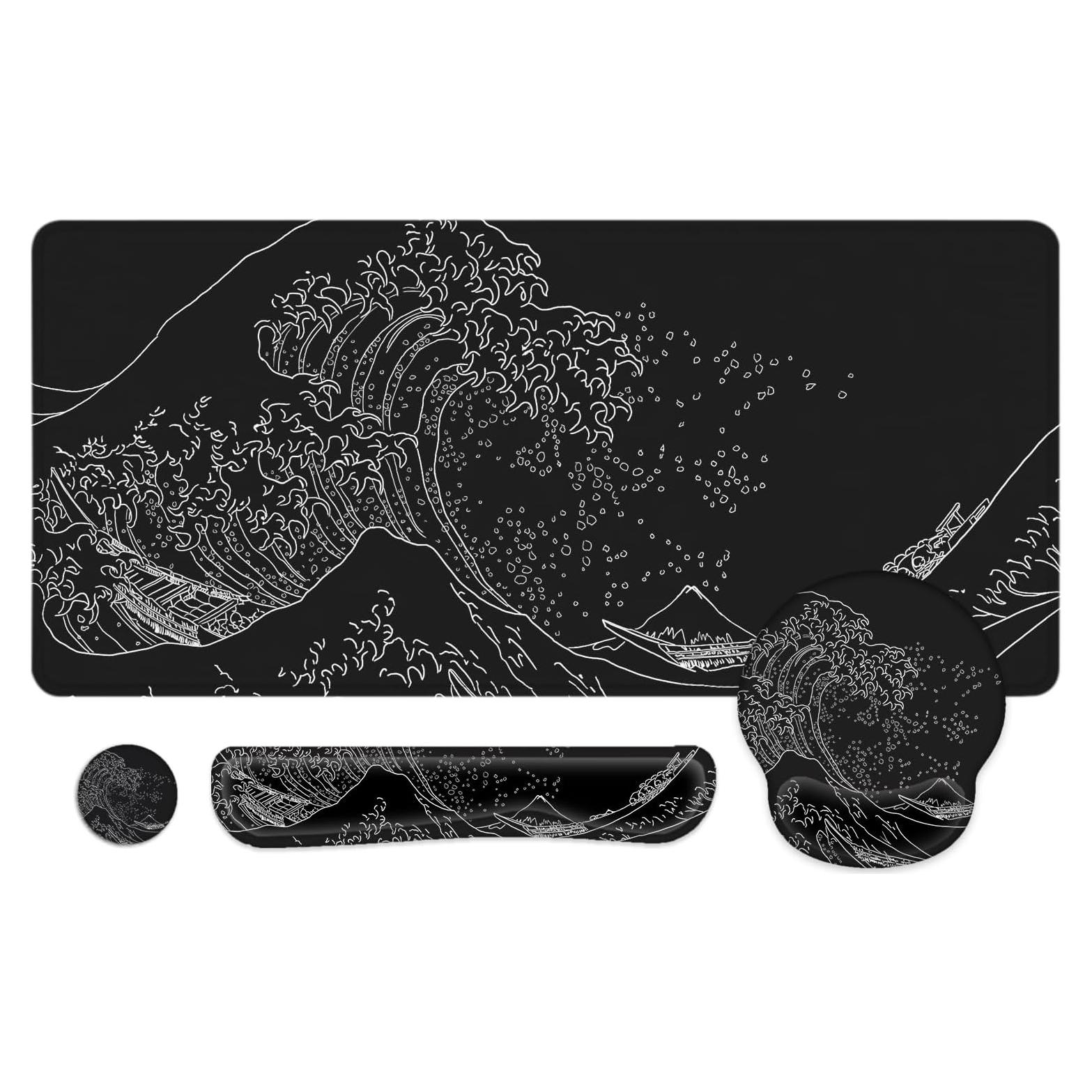 Alfombrilla de escritorio LATEEFAH XXL con reposamuñecas