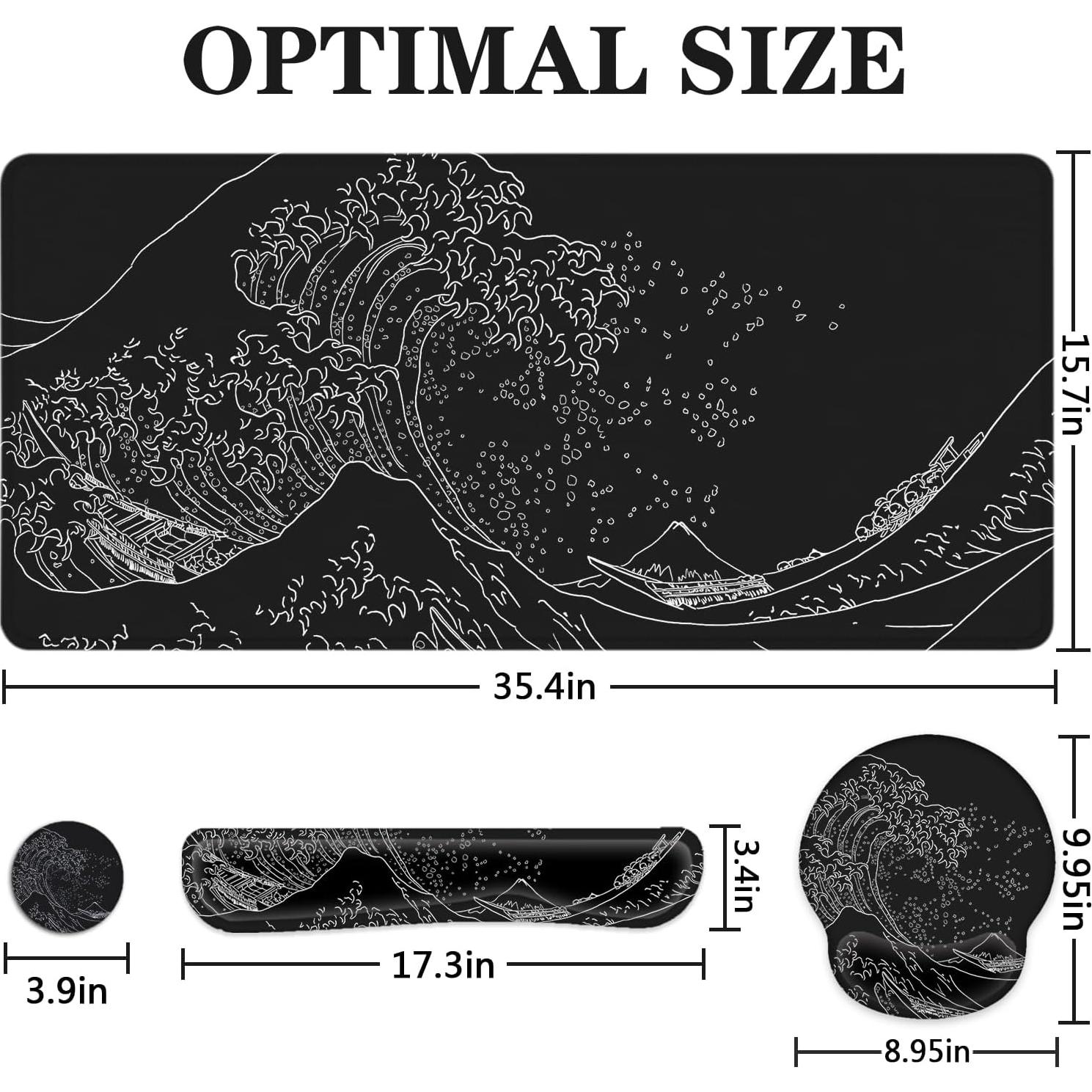Alfombrilla de escritorio LATEEFAH XXL con reposamuñecas