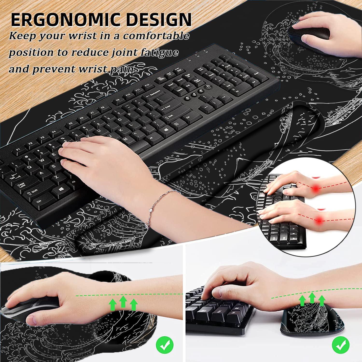 Alfombrilla de escritorio LATEEFAH XXL con reposamuñecas