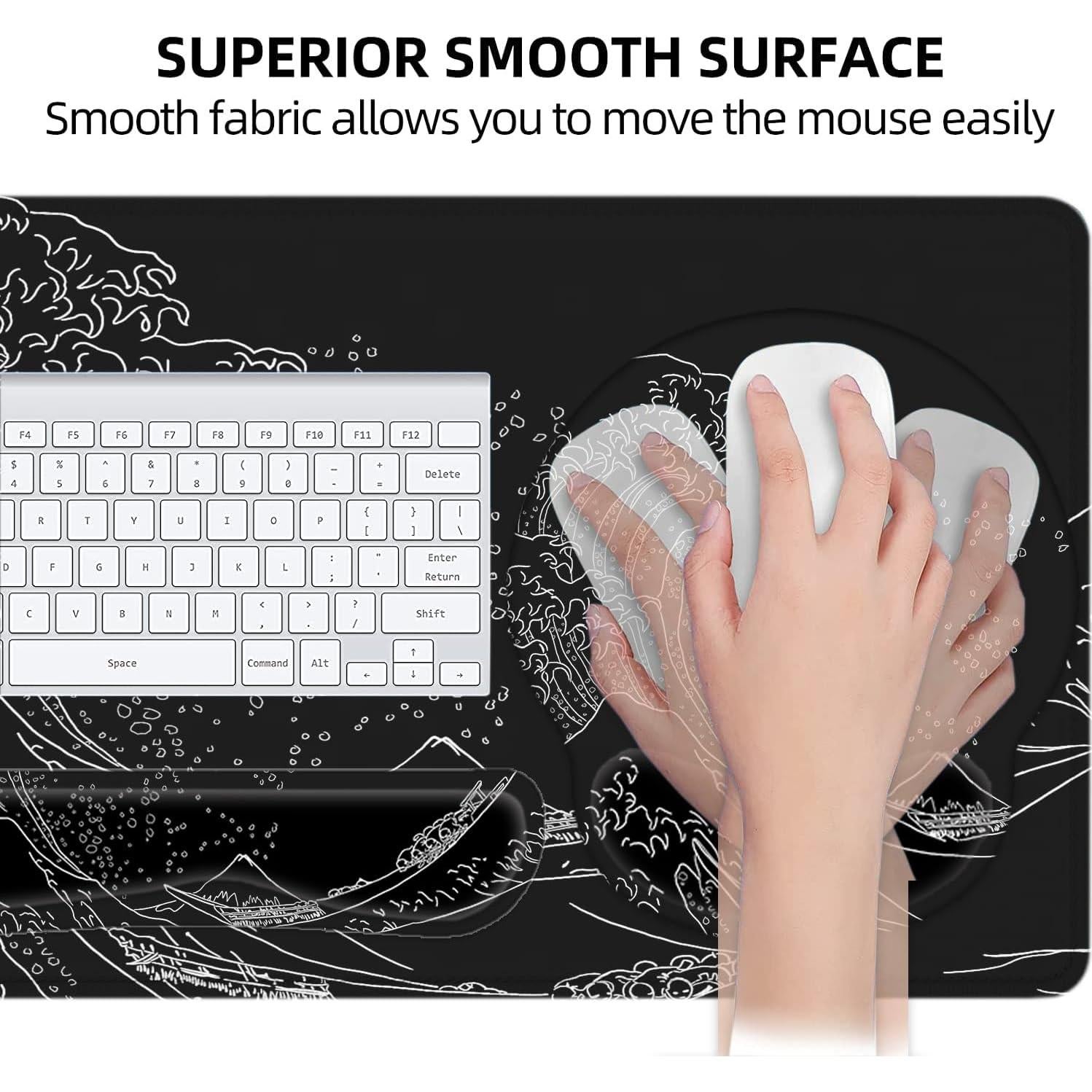 Alfombrilla de escritorio LATEEFAH XXL con reposamuñecas