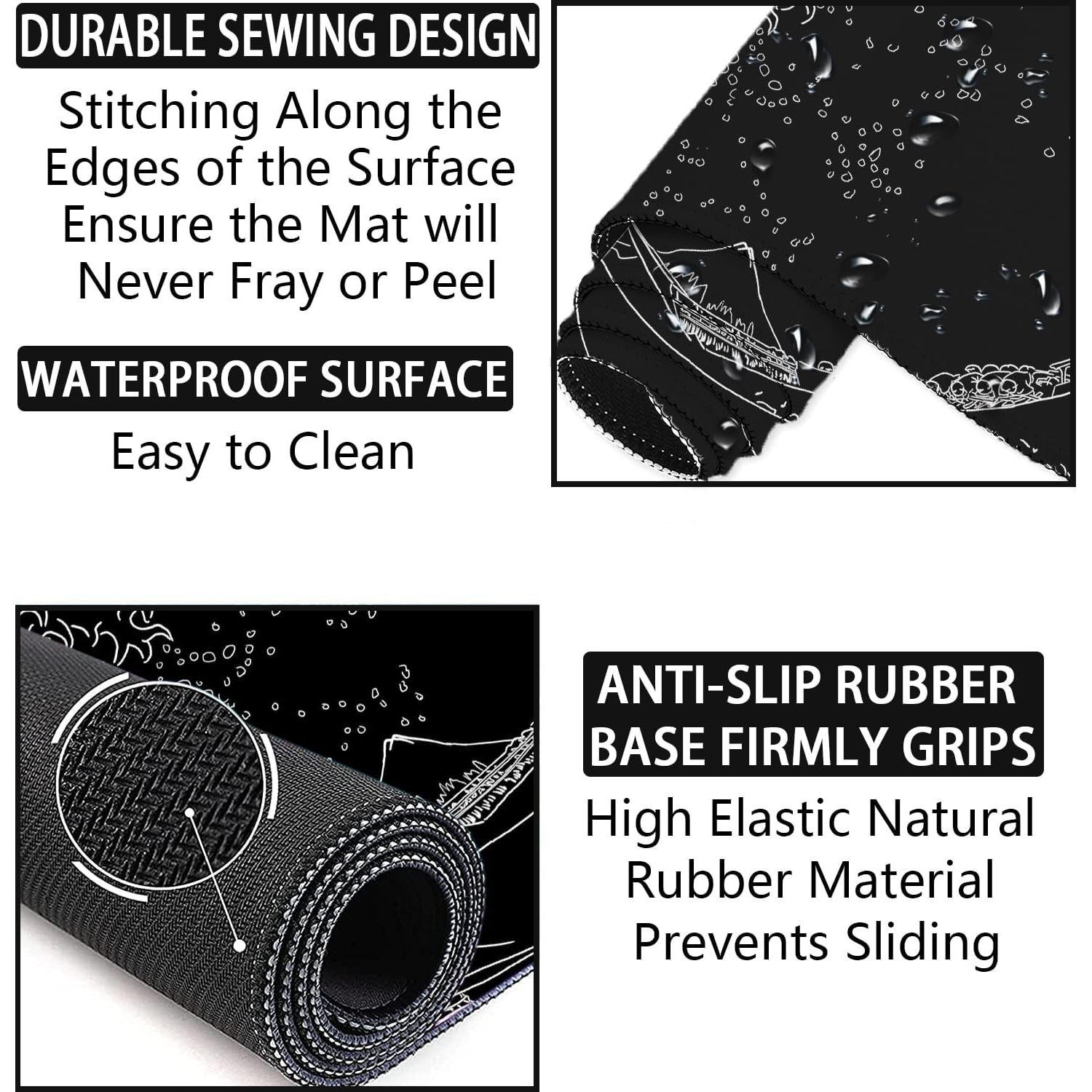 Alfombrilla de escritorio LATEEFAH XXL con reposamuñecas