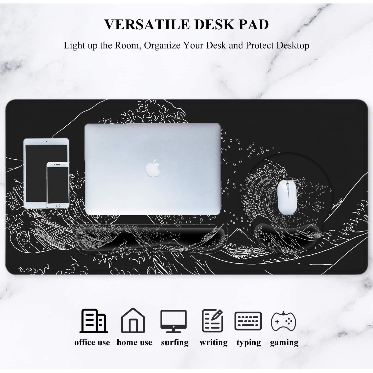 Alfombrilla de escritorio LATEEFAH XXL con reposamuñecas