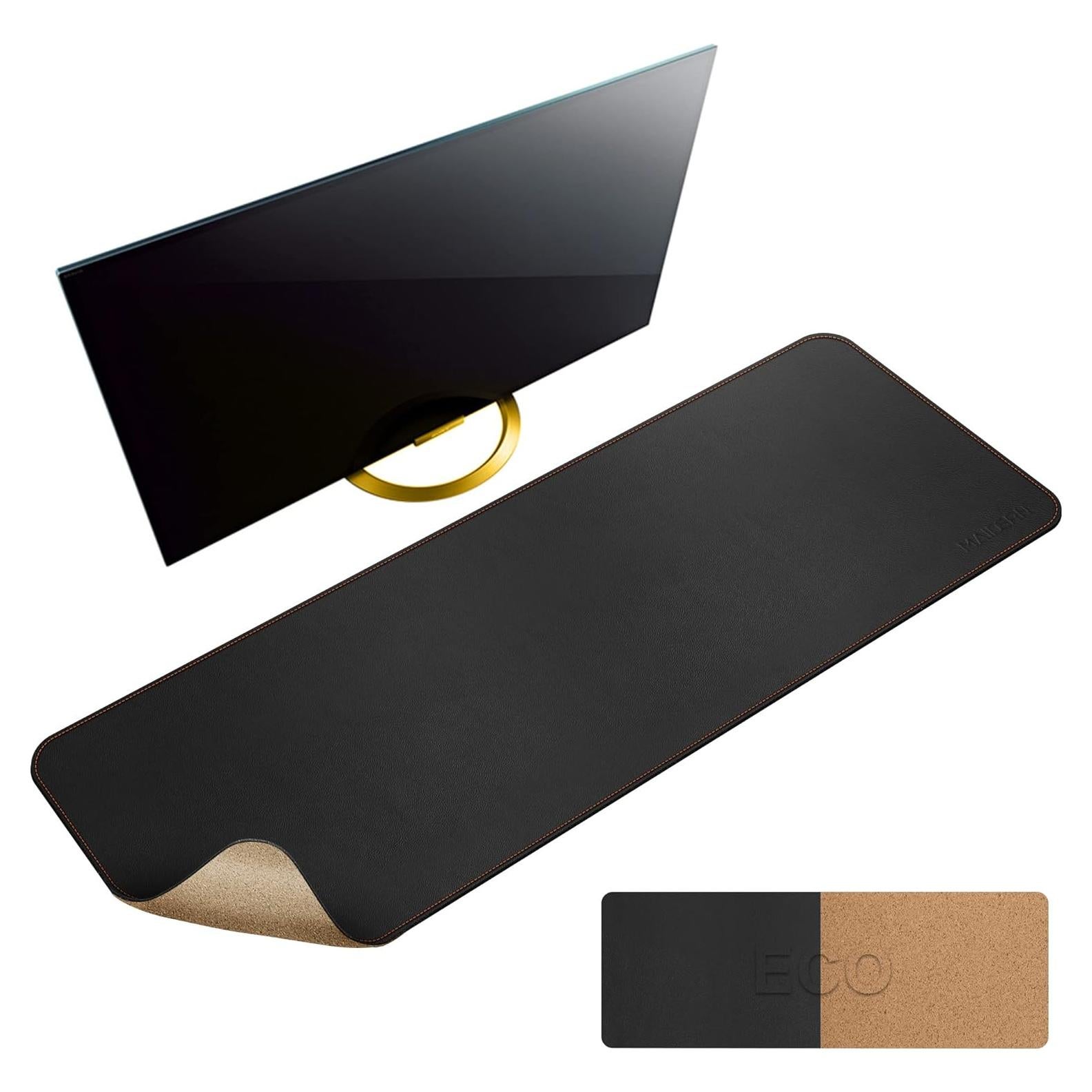 Alfombrilla de Escritorio MAIDERN 120x40cm Corcho y Cuero