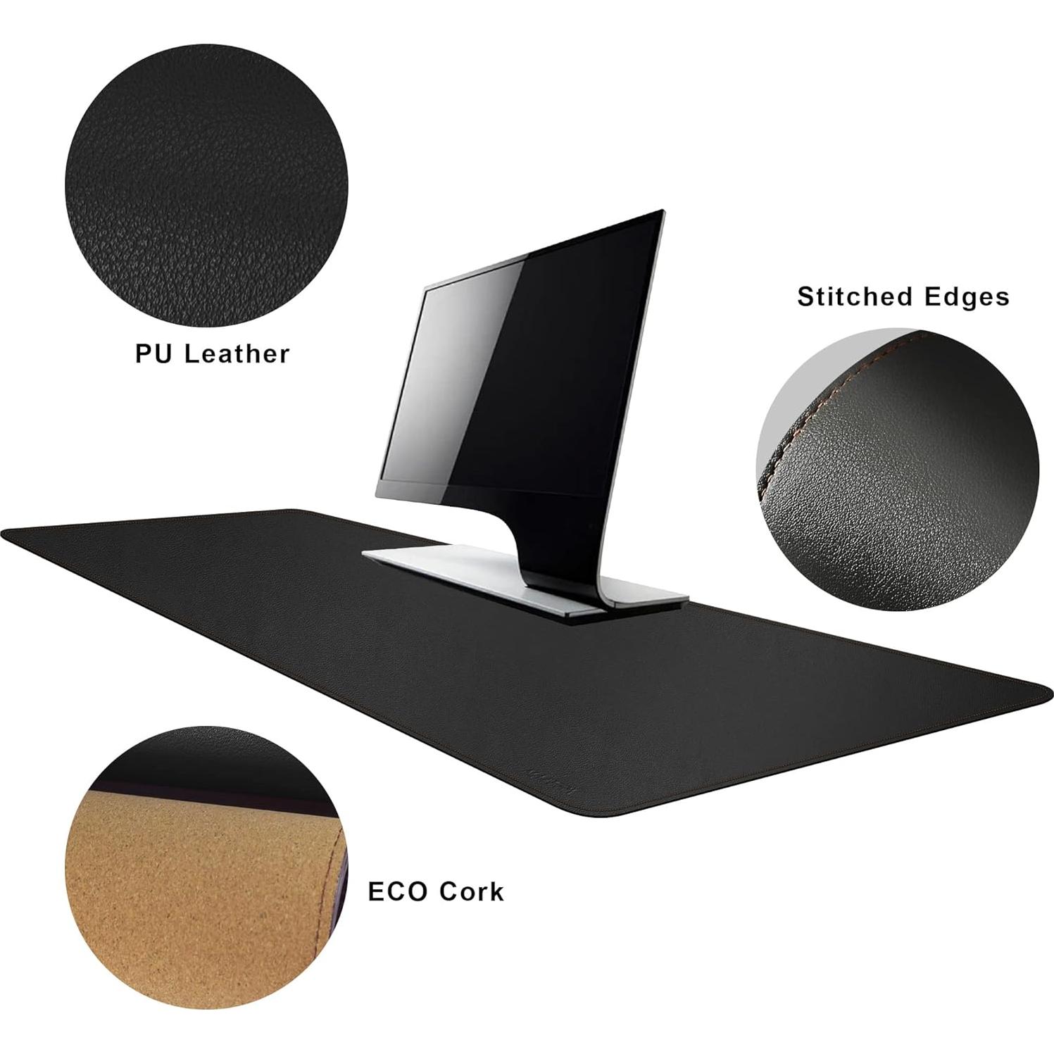 Alfombrilla de Escritorio MAIDERN 120x40cm Corcho y Cuero