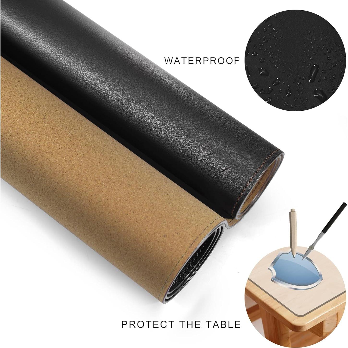 Alfombrilla de Escritorio MAIDERN 120x40cm Corcho y Cuero