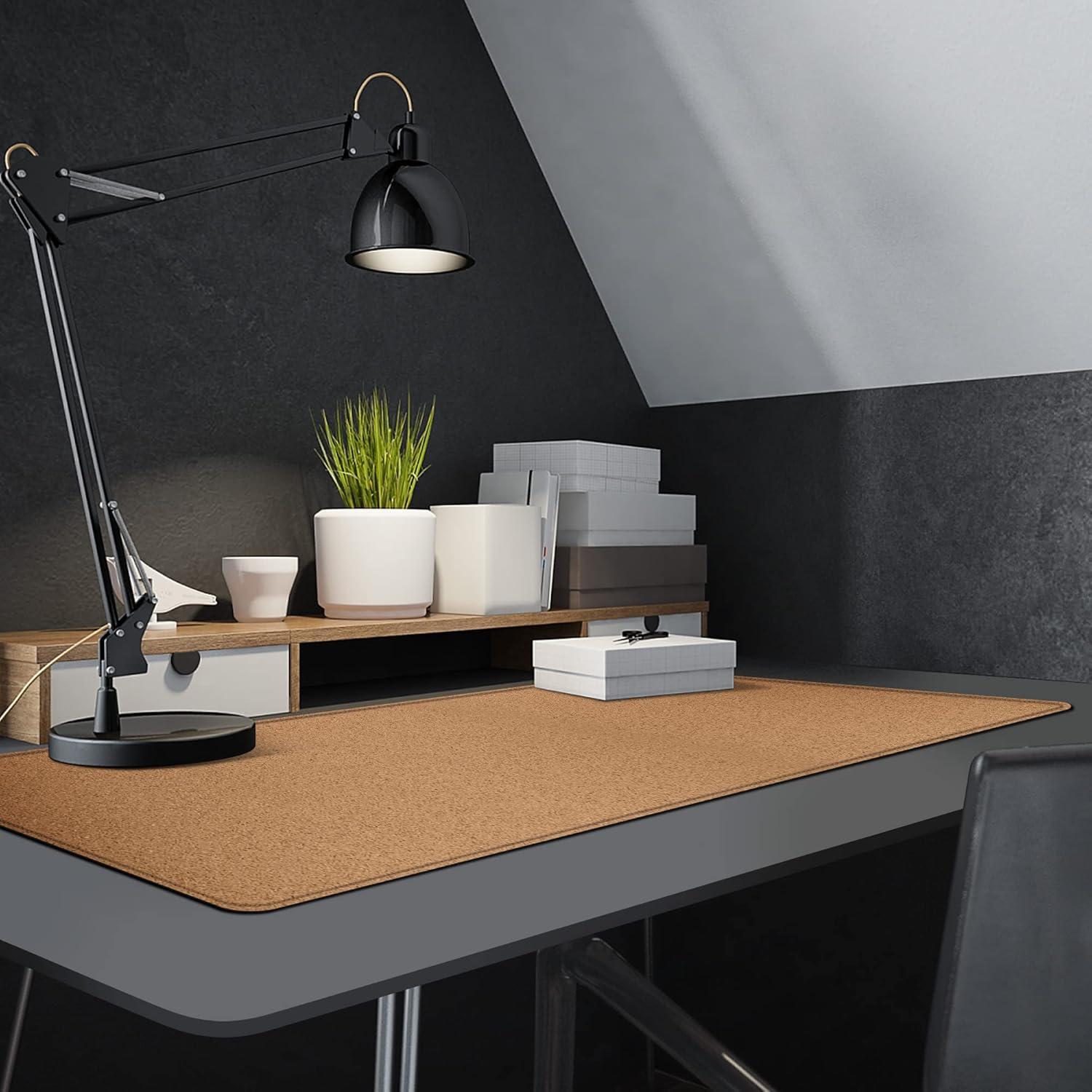 Alfombrilla de Escritorio MAIDERN 120x40cm Corcho y Cuero