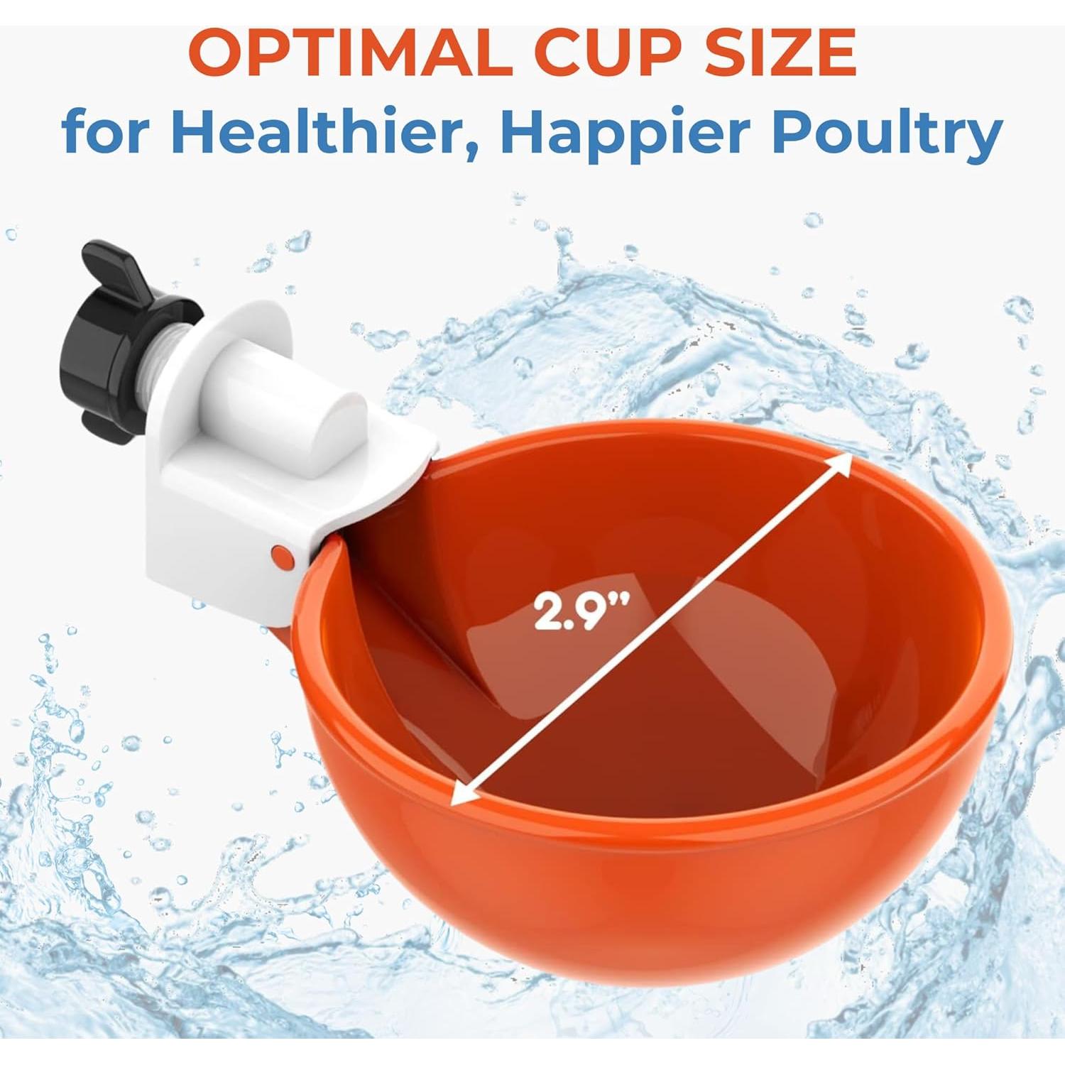 Paquete de 5 Tazas Automáticas de Agua Lil Clucker 7,62 cm
