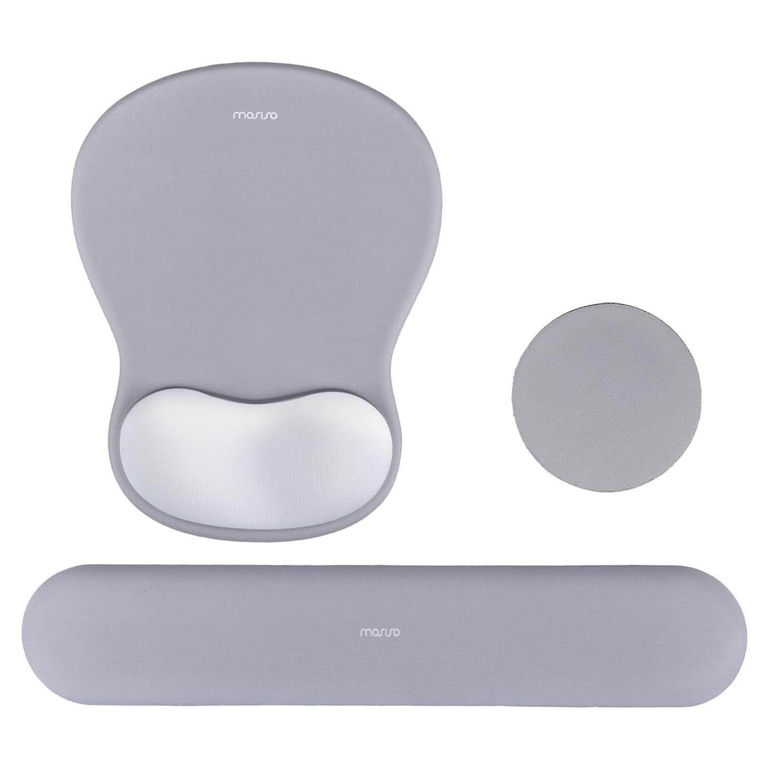 Soporte Reposamuñecas Ergonomico Mosiso Gris 3 Piezas