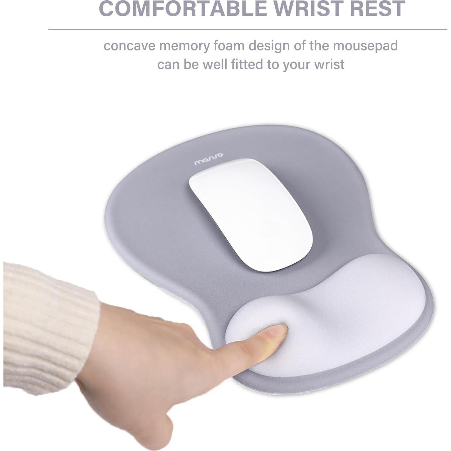 Soporte Reposamuñecas Ergonomico Mosiso Gris 3 Piezas