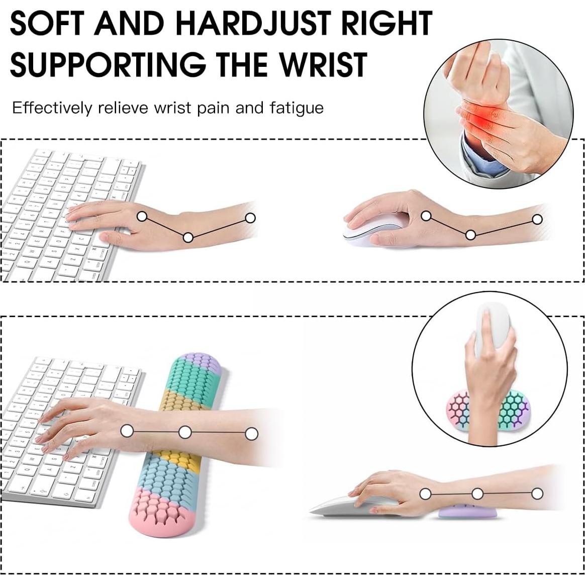 Juego de Reposamuñecas Ergonómico HEWYIOS Multicolor