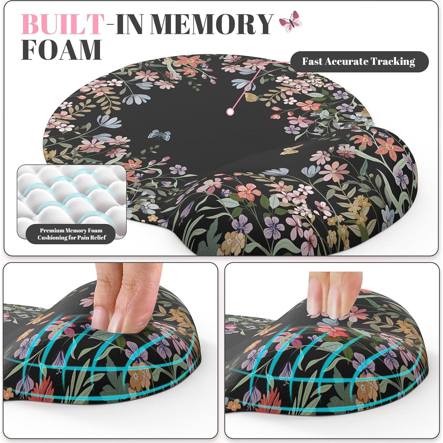 Juego de Alfombrilla de Escritorio iCasso Ergonómica Negro