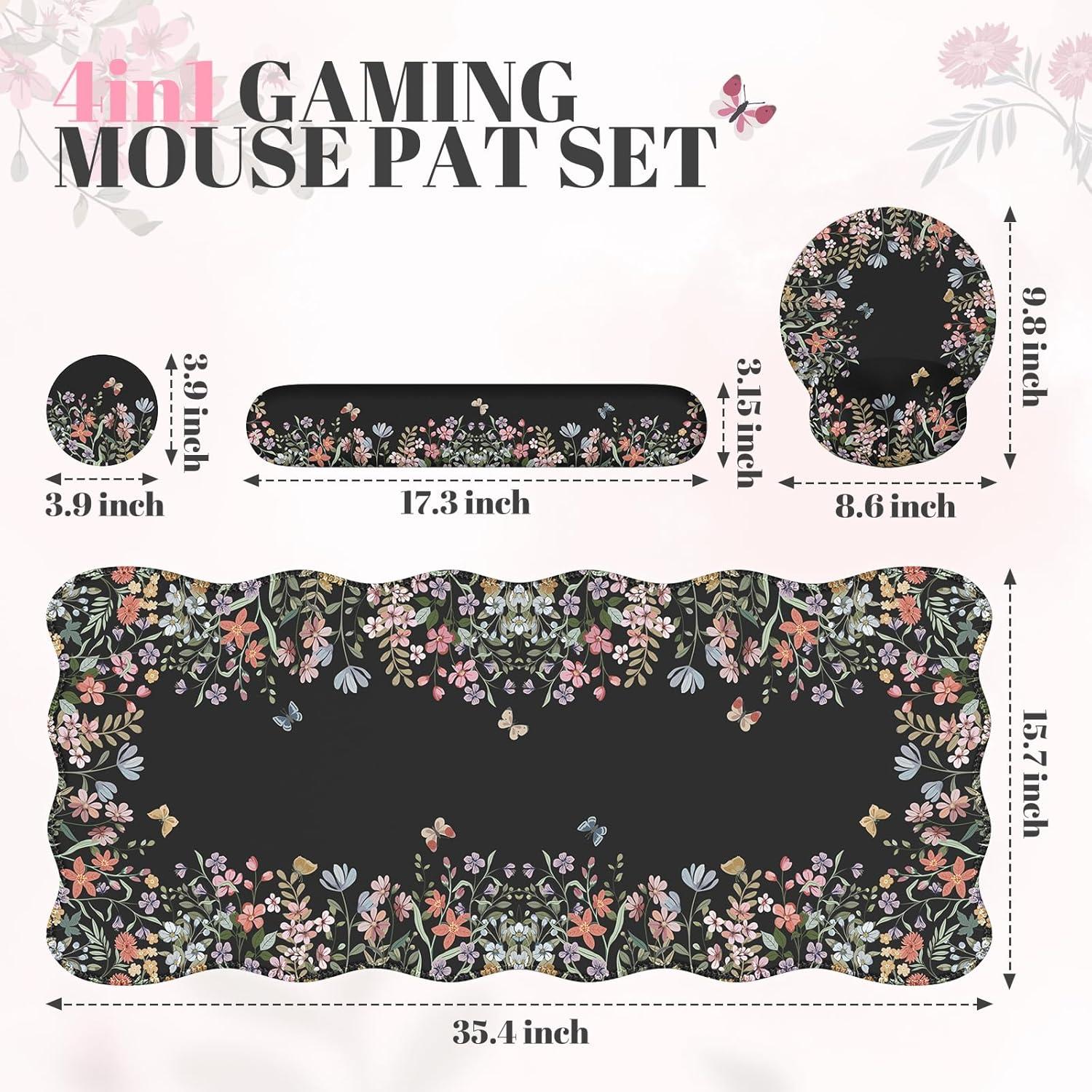 Juego de Alfombrilla de Escritorio iCasso Ergonómica Negro