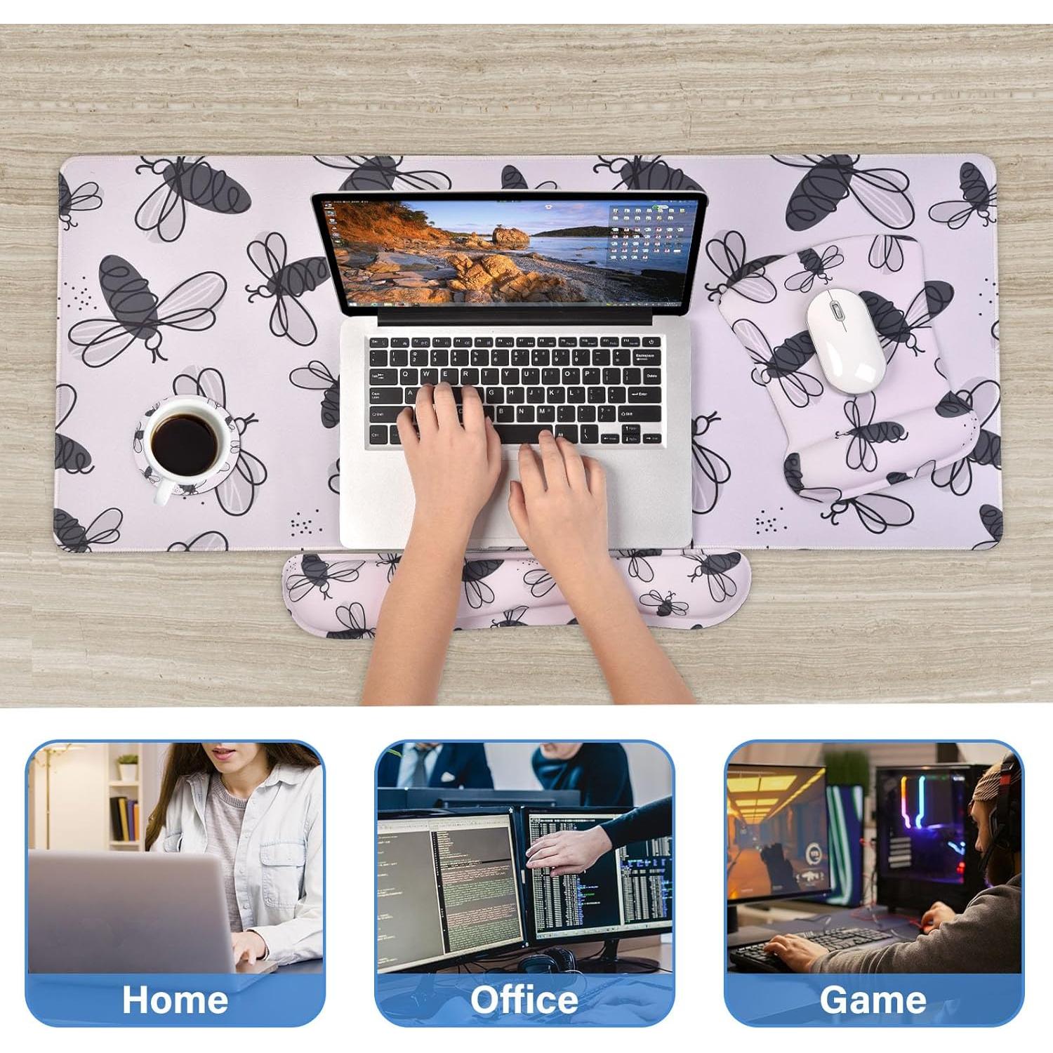 MEGREZ Set Ergonómico 4-en-1 para Muñeca, Negro