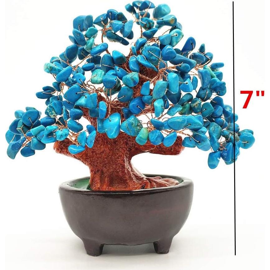 Bonsái Colorsheng de cuarzo azul 17.78 cm para la suerte