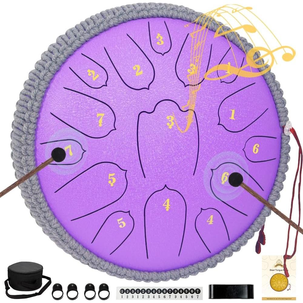 Tambor de Lengua de Acero 30 cm Yasisid 15 Notas Re Mayor