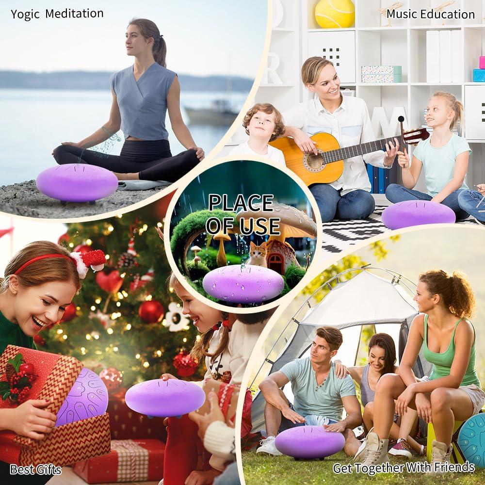 Tambor de Lengua de Acero 30 cm Yasisid 15 Notas Re Mayor