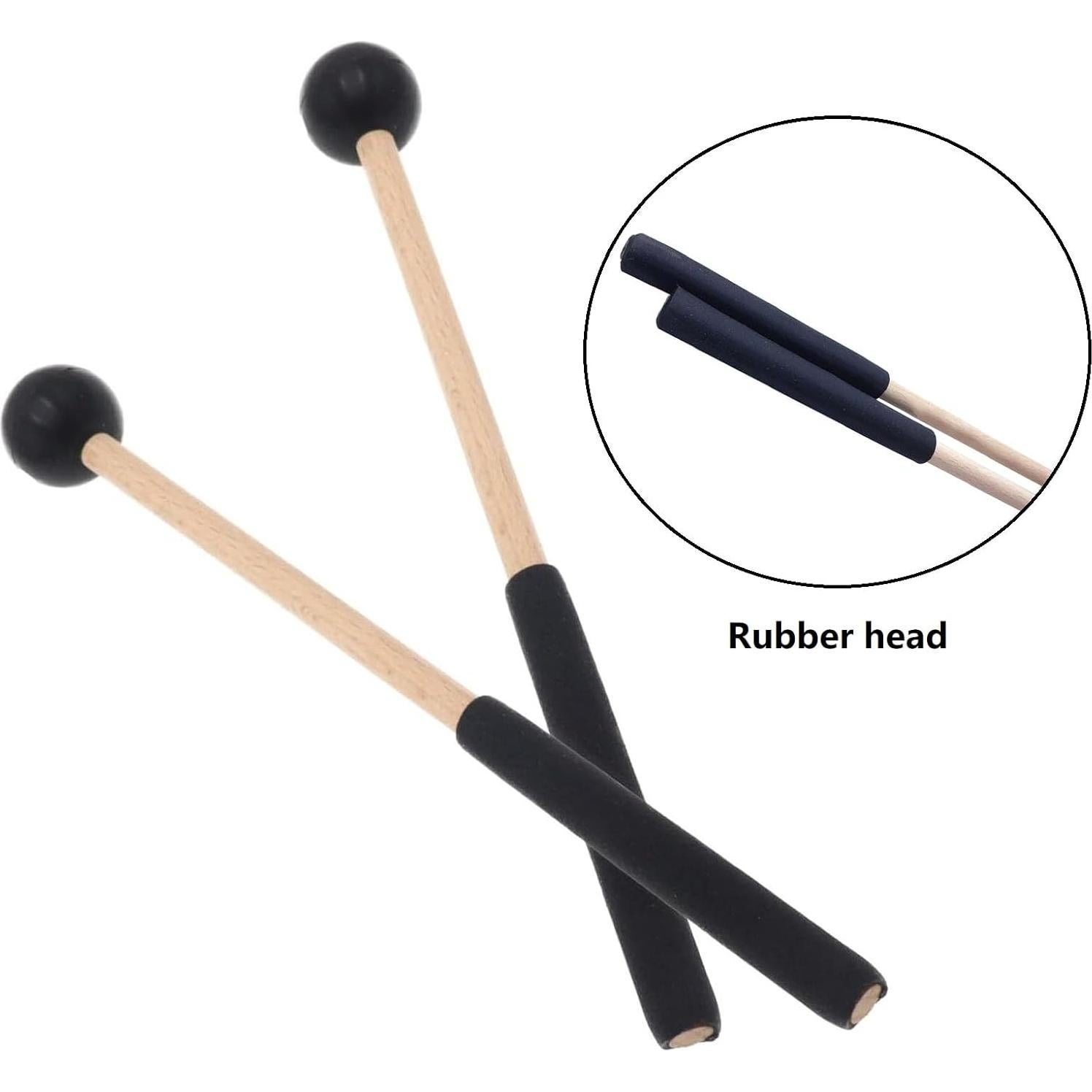 3 Pares de Mallets de Tambor de Acero con Bolsa de Almacenamiento