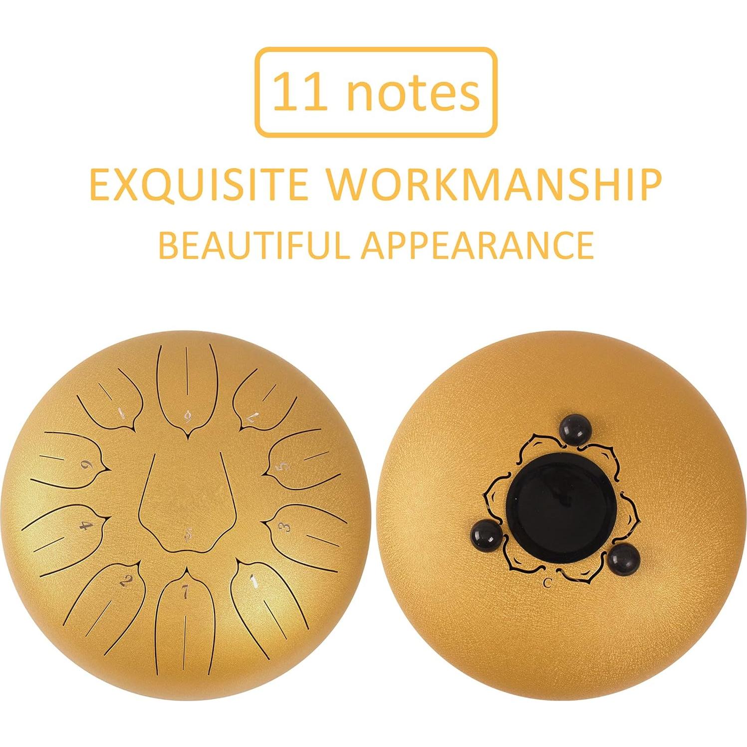 Tambor de Lengua de Acero 30 cm LOMUTY 11 Notas Oro