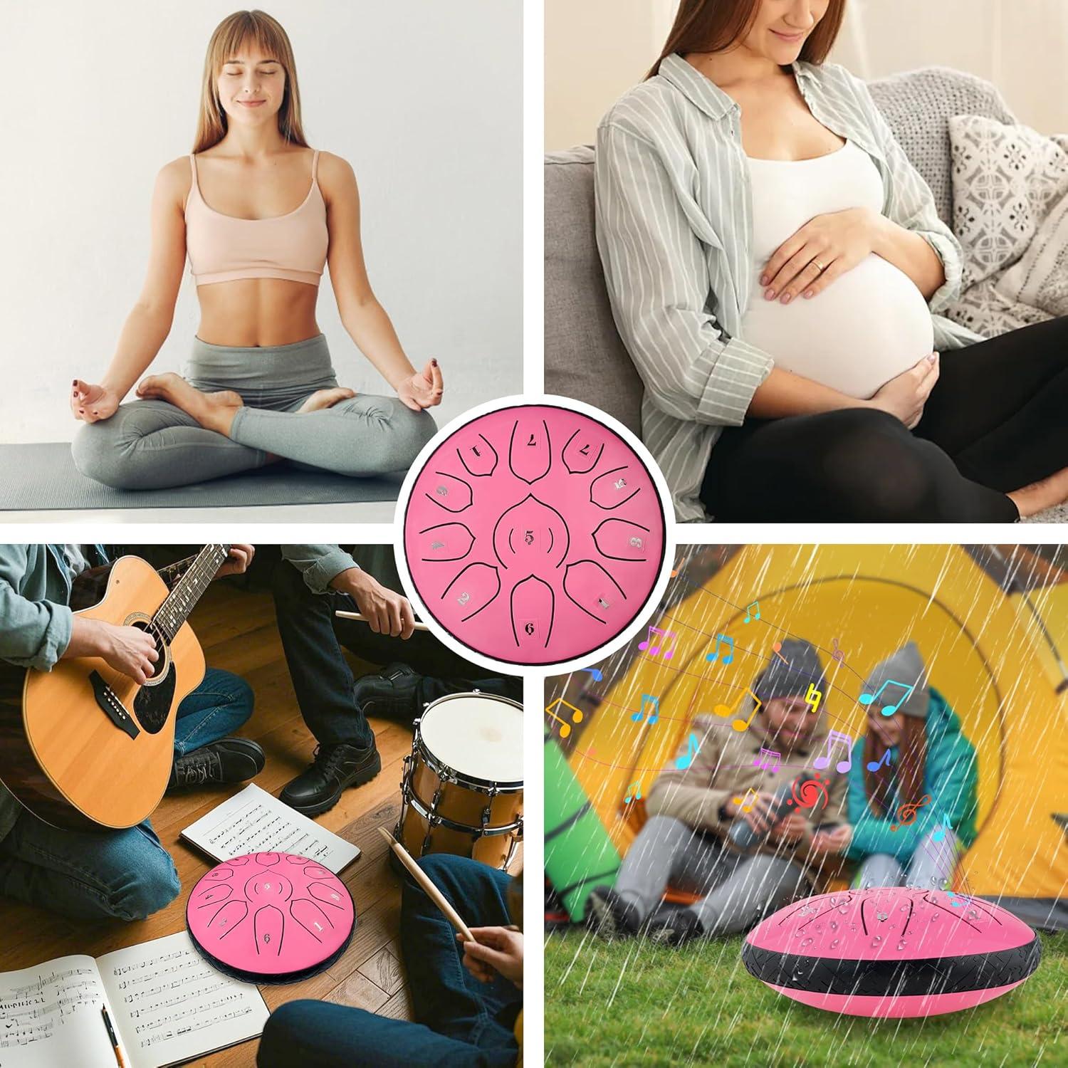 Tambor de Lengua de Acero Oun Nana 6" 11 Notas Rosa