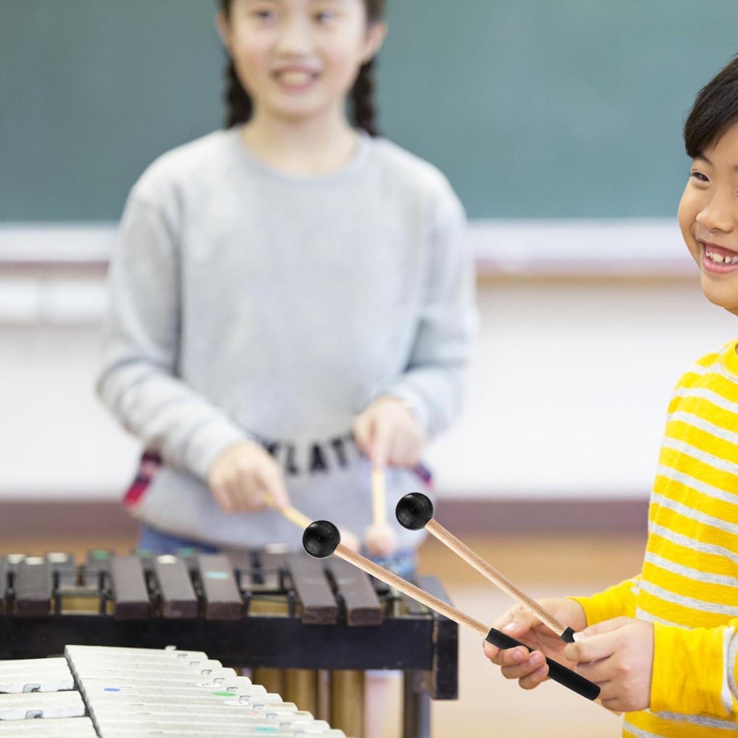 2 Pares de Mallets de Xilófono 21.84 cm Goma Madera