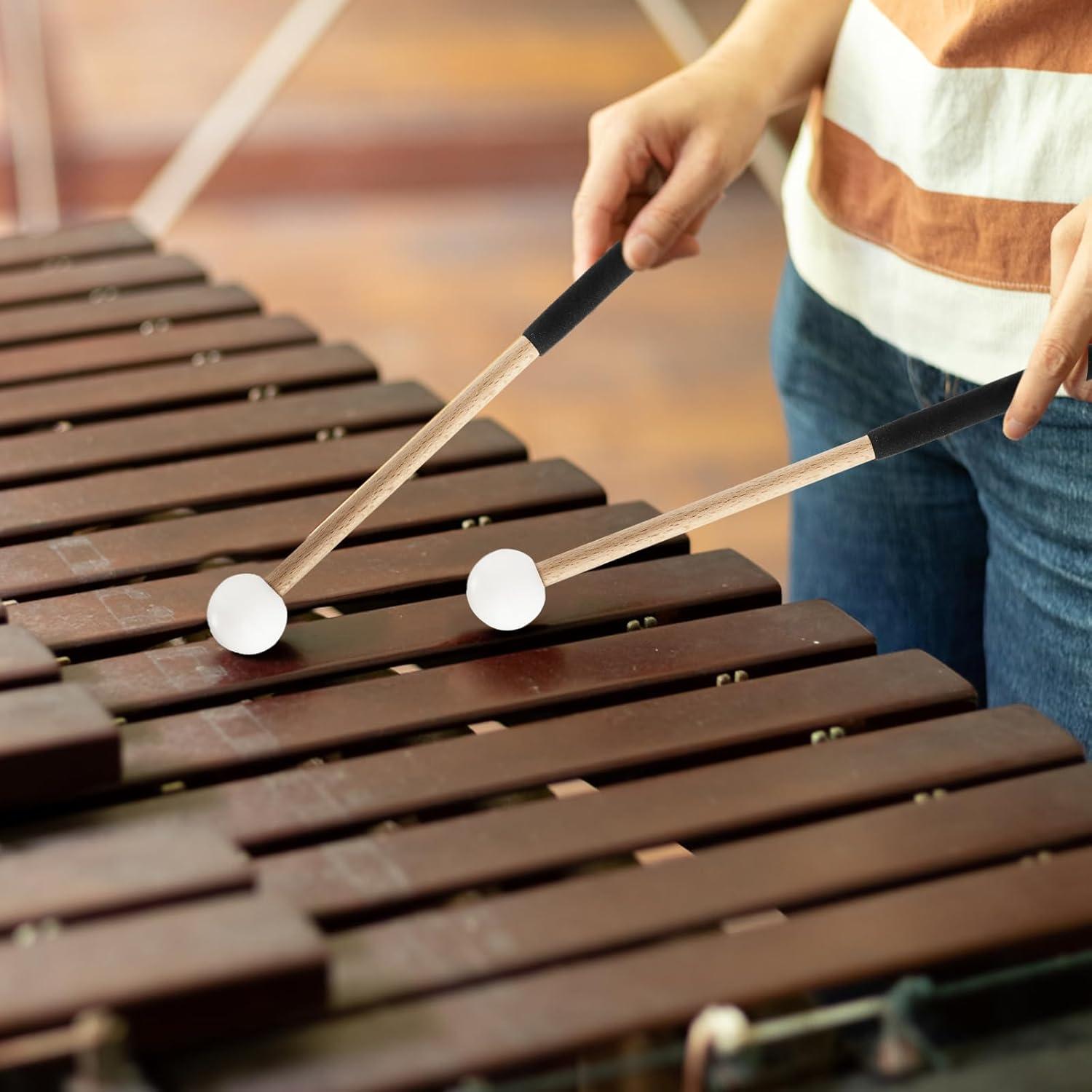 2 Pares de Mallets de Xilófono 21.84 cm Goma Madera