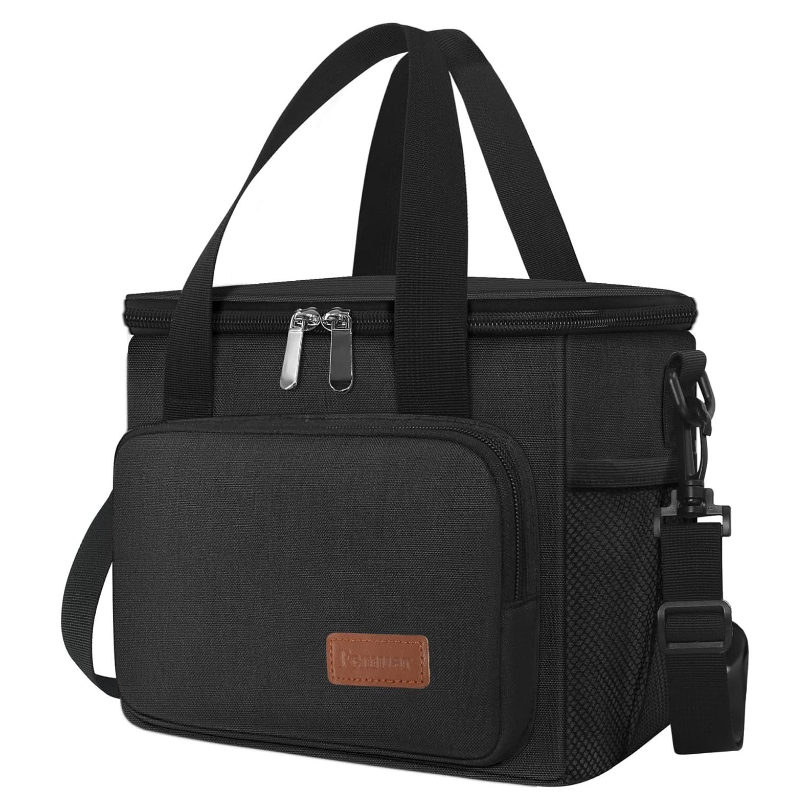 Bolsa de Almuerzo Aislada Femuar 8.7L Negra - Resistente a Fugas