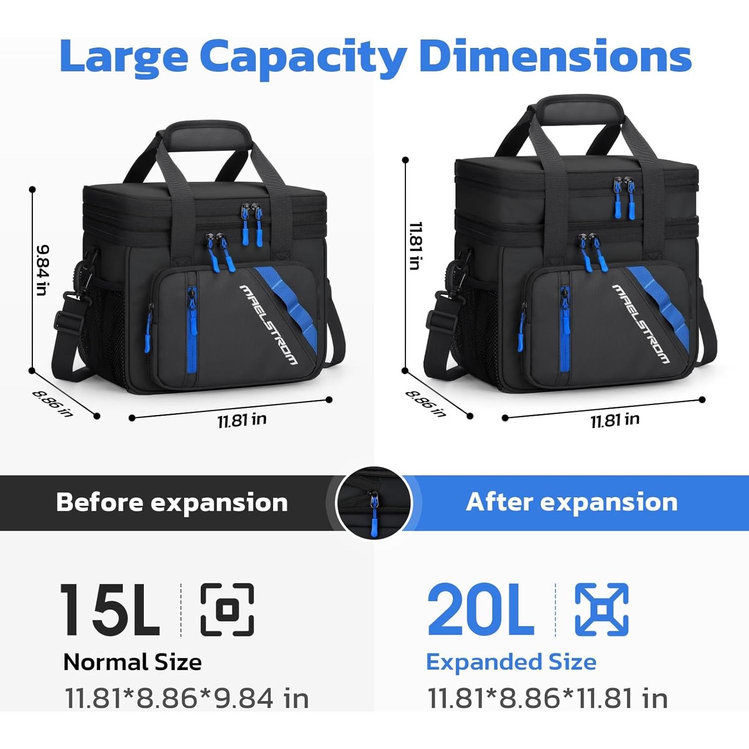 Bolsa de Almuerzo Aislada Maelstrom 20L Negra Doble Capa