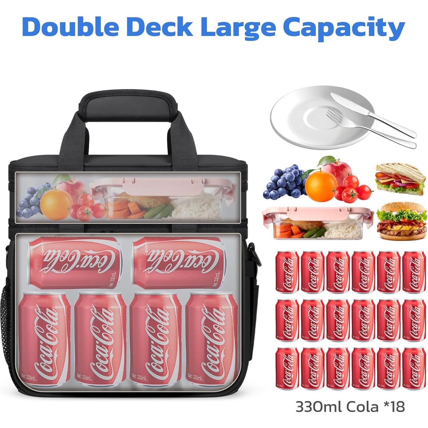 Bolsa de Almuerzo Aislada Maelstrom 20L Negra Doble Capa