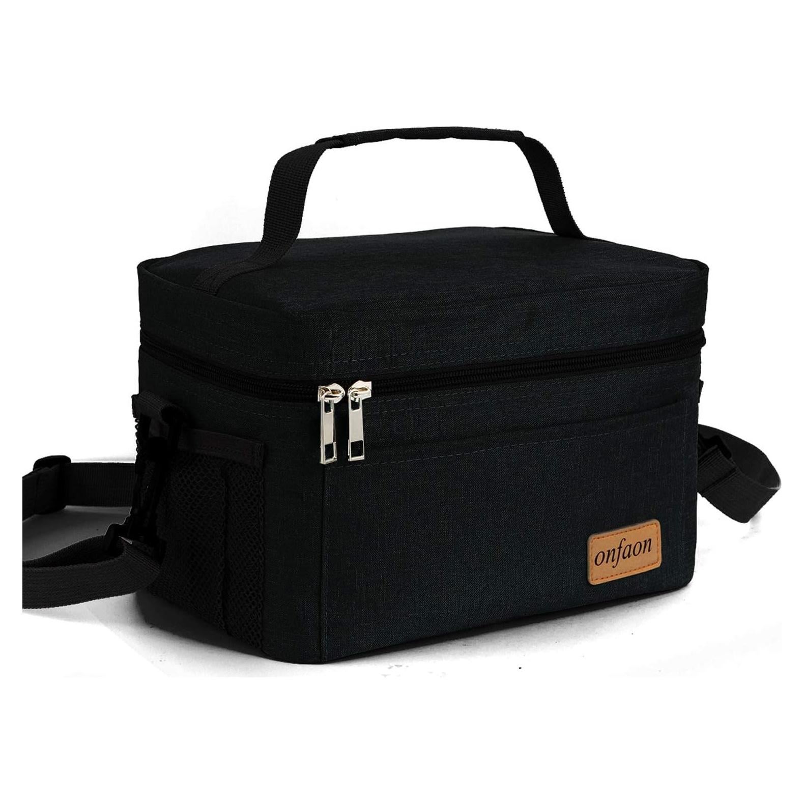 Bolsa Térmica Reutilizable ONFAON 7.5L Negra para Almuerzo