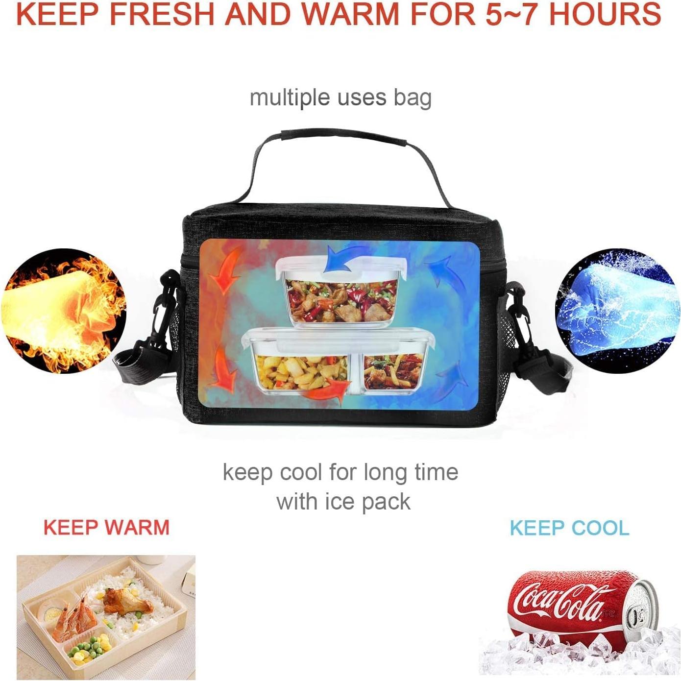 Bolsa Térmica Reutilizable ONFAON 7.5L Negra para Almuerzo