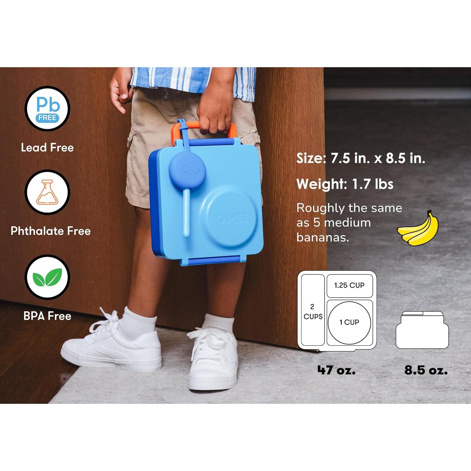 Omie OmieBox Bento Box Niños 3 Compartimentos Cielo Azul