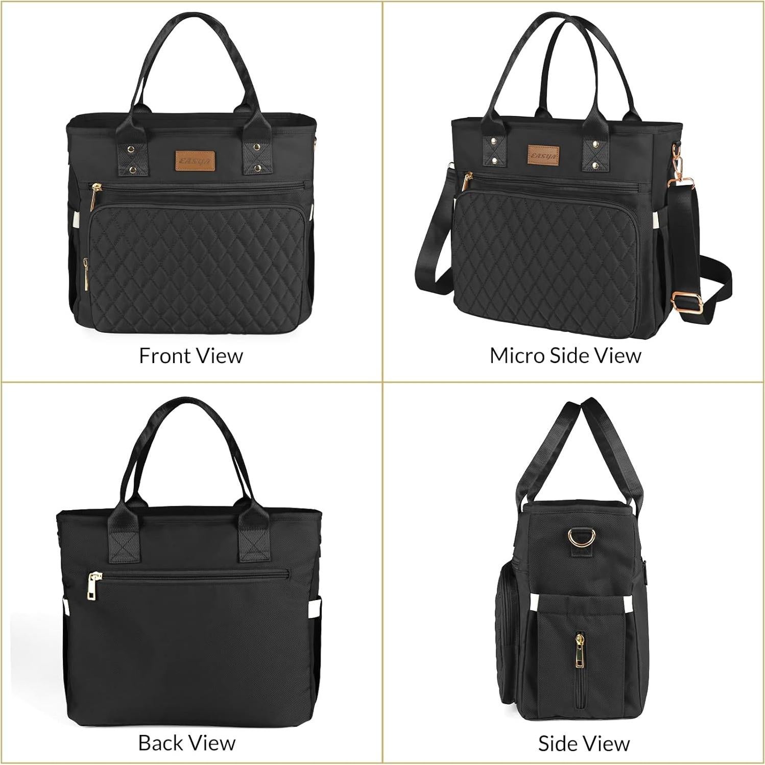 Bolsa de Almuerzo Térmica EASYA Negra 15L con Bolsillos