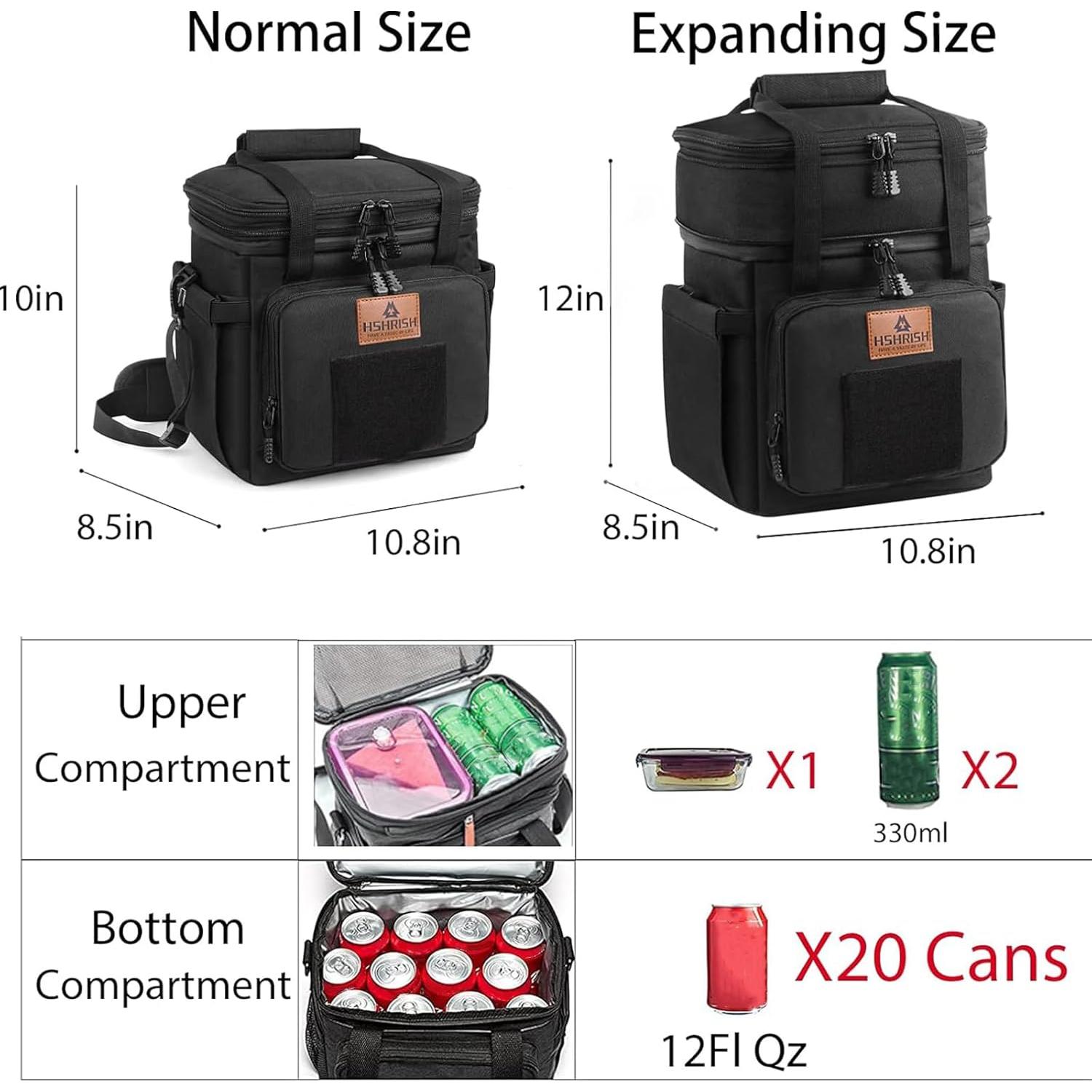 Caja de Almuerzo Táctica HSHRISH 15L Impermeable Negra